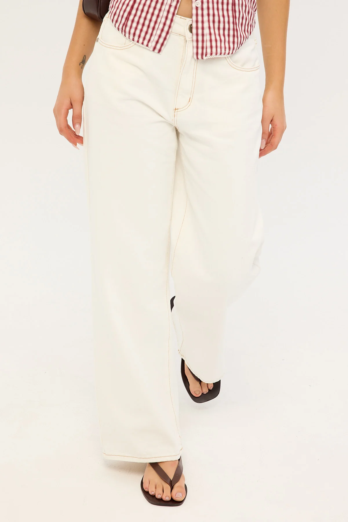 Abrand 95 Mid Baggy Petite Jean White - Image 2