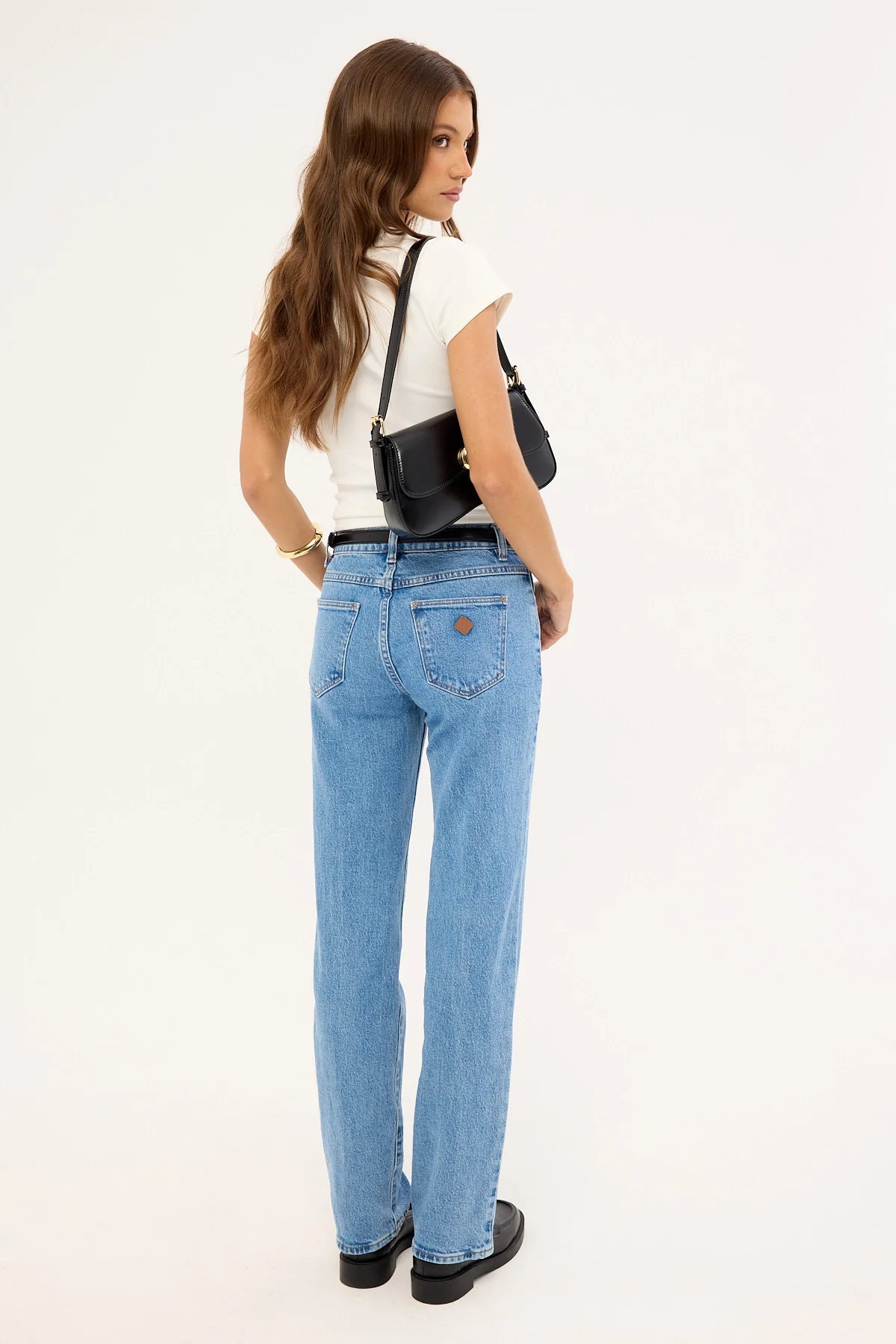 Abrand 95 Mid Straight Denim Jean Debbie Blue - Image 5