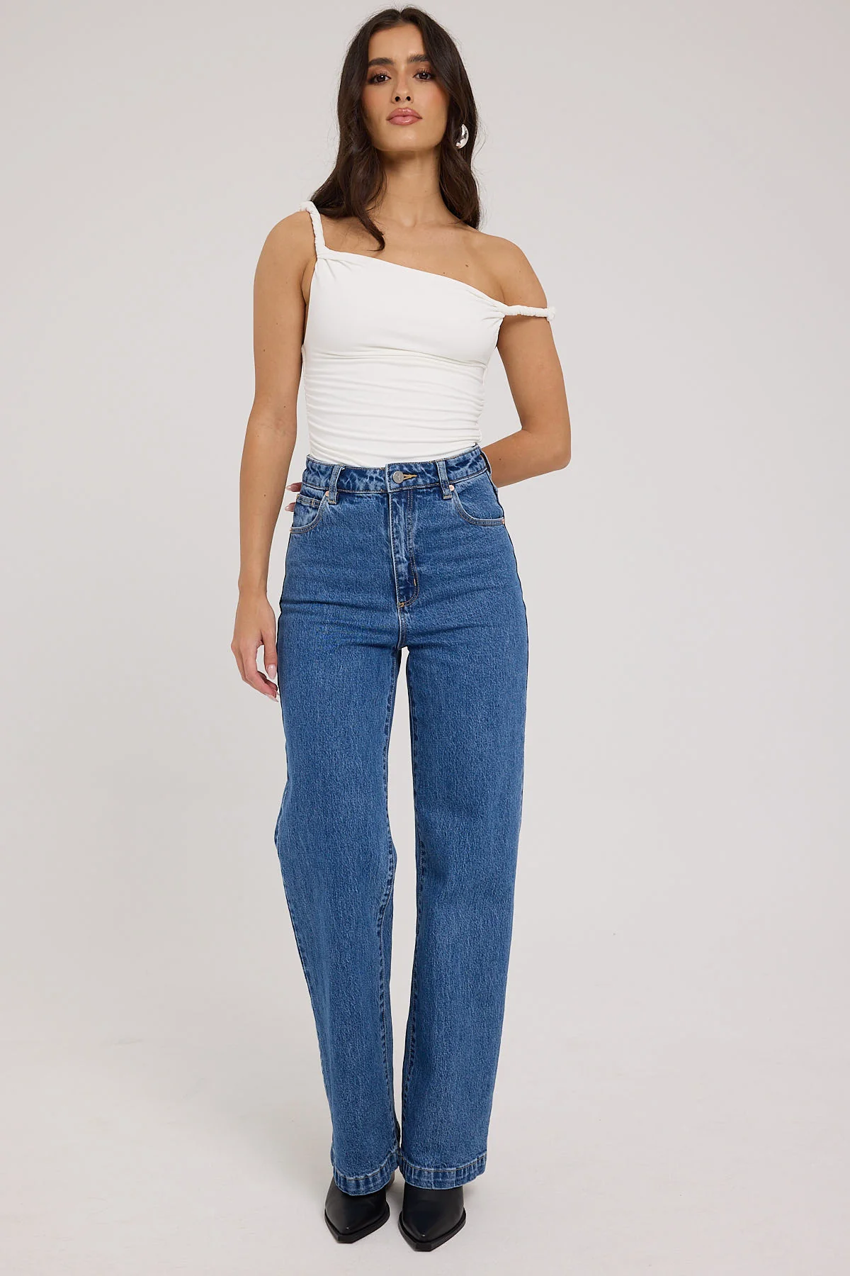 Abrand A 94 High Waisted Wide Jean Chantell Organic Blue - Image 3