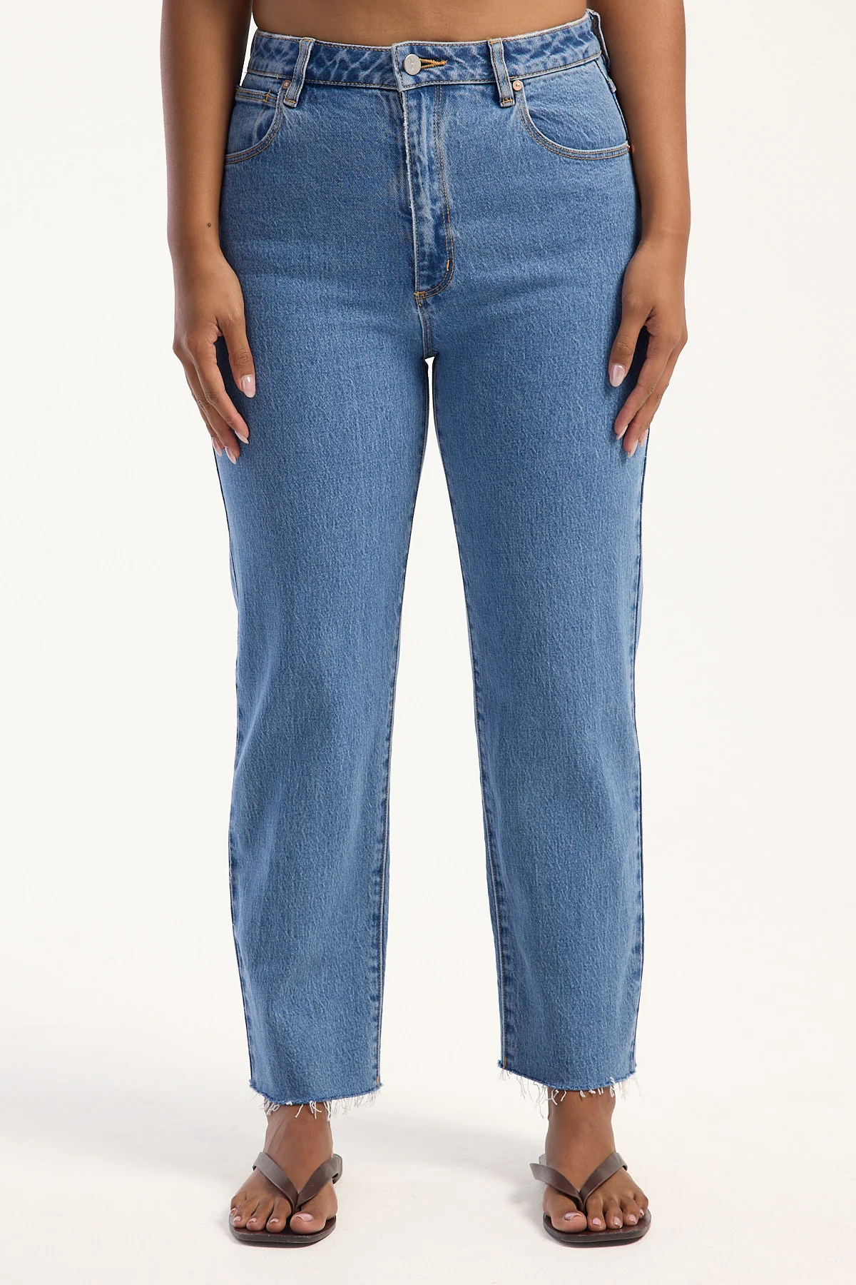 Abrand A Venice Straight High Rise Jean Denise Blue - Image 10