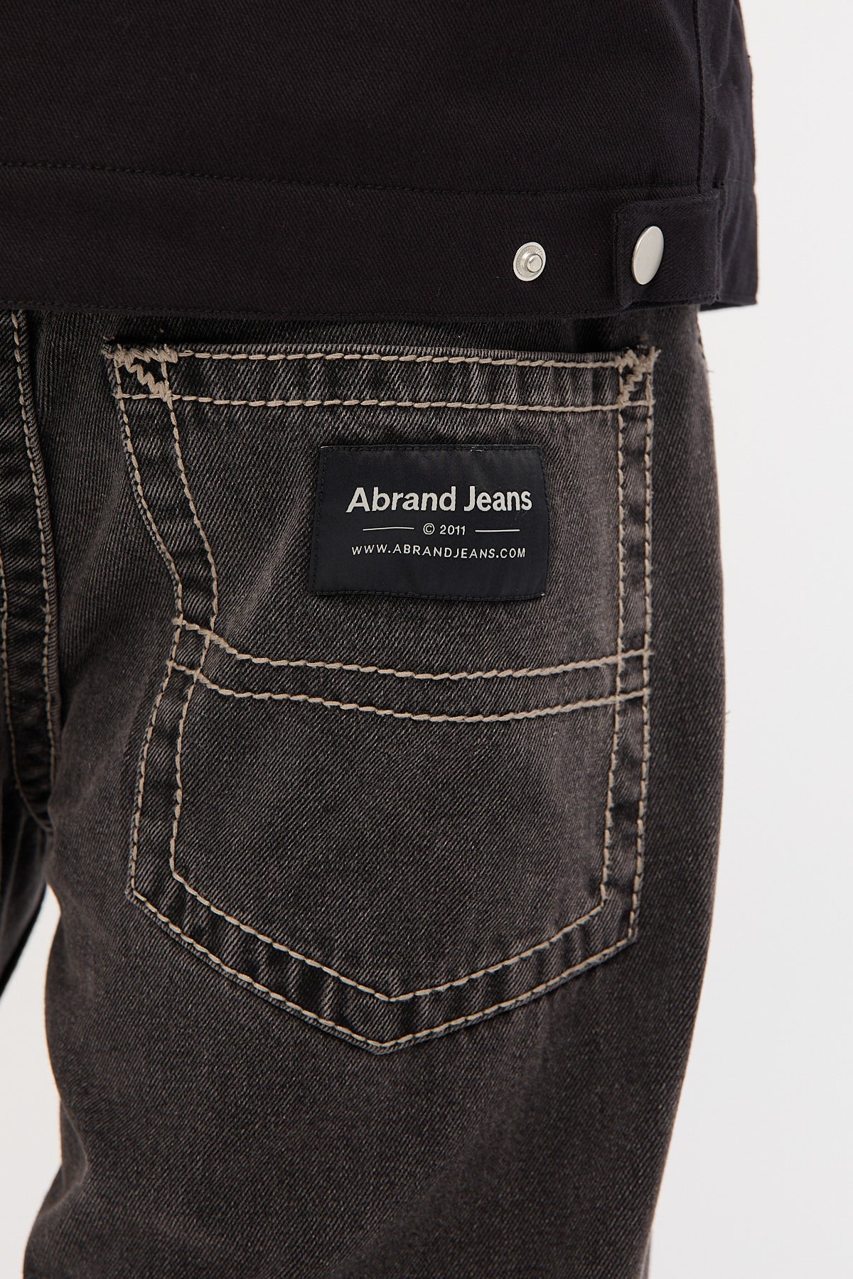 Abrand A5 Big Stitch Jean Frank Washed Black - Image 6