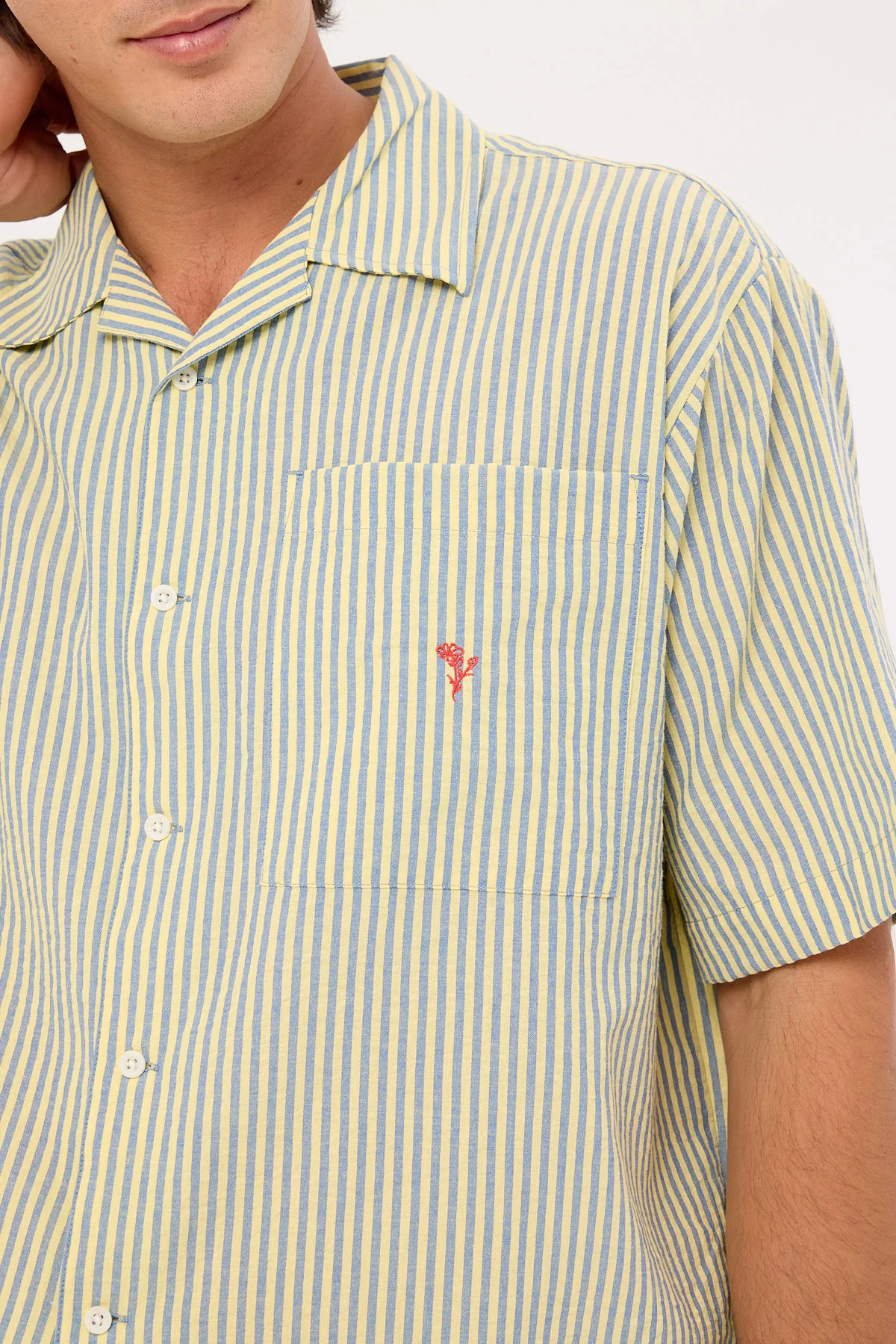 Barney Cools Boathouse Shirt Green Stripe - Image 3