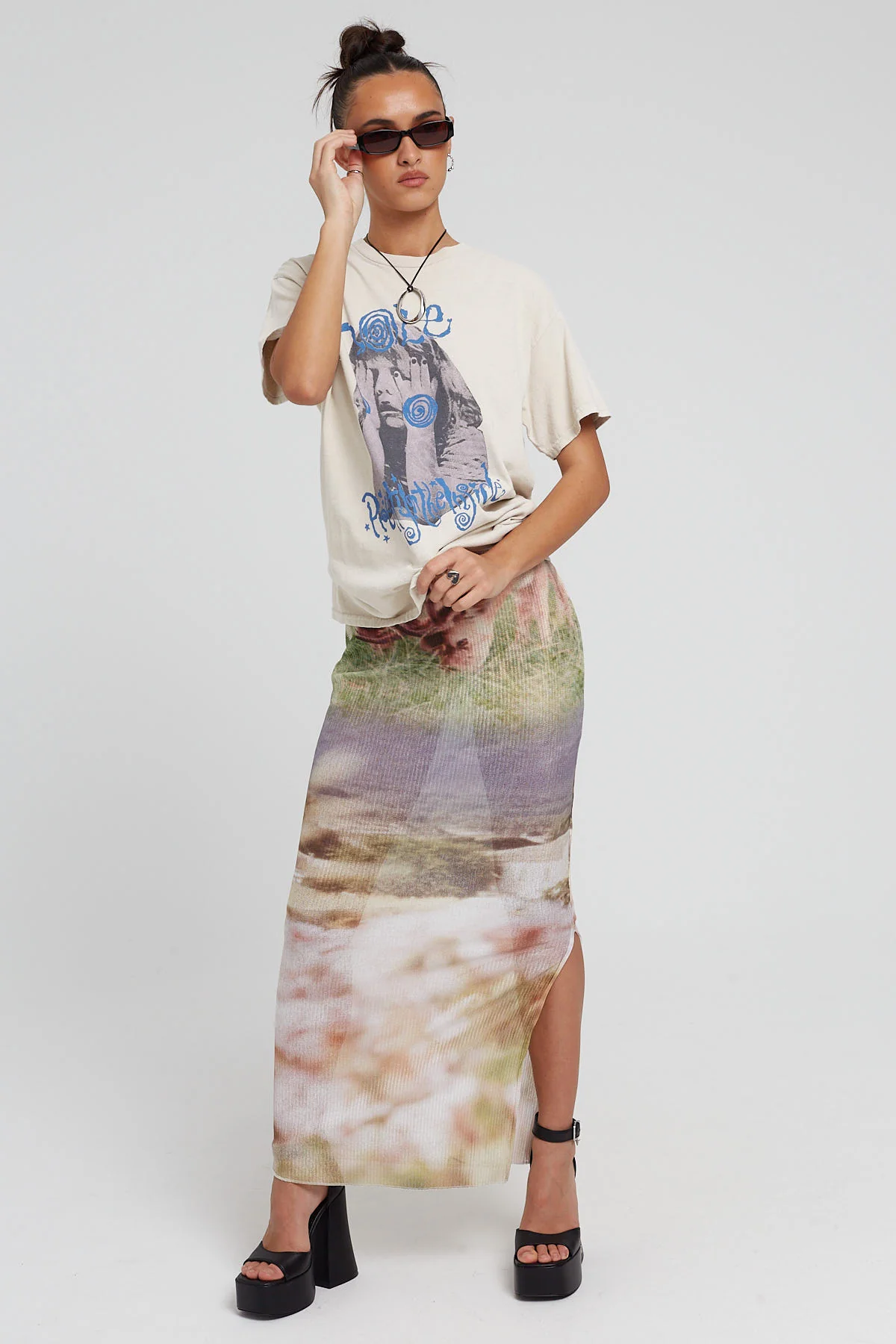 Basic Pleasure Mode Hole Love Spell Courtney Tee Ecru - Image 2