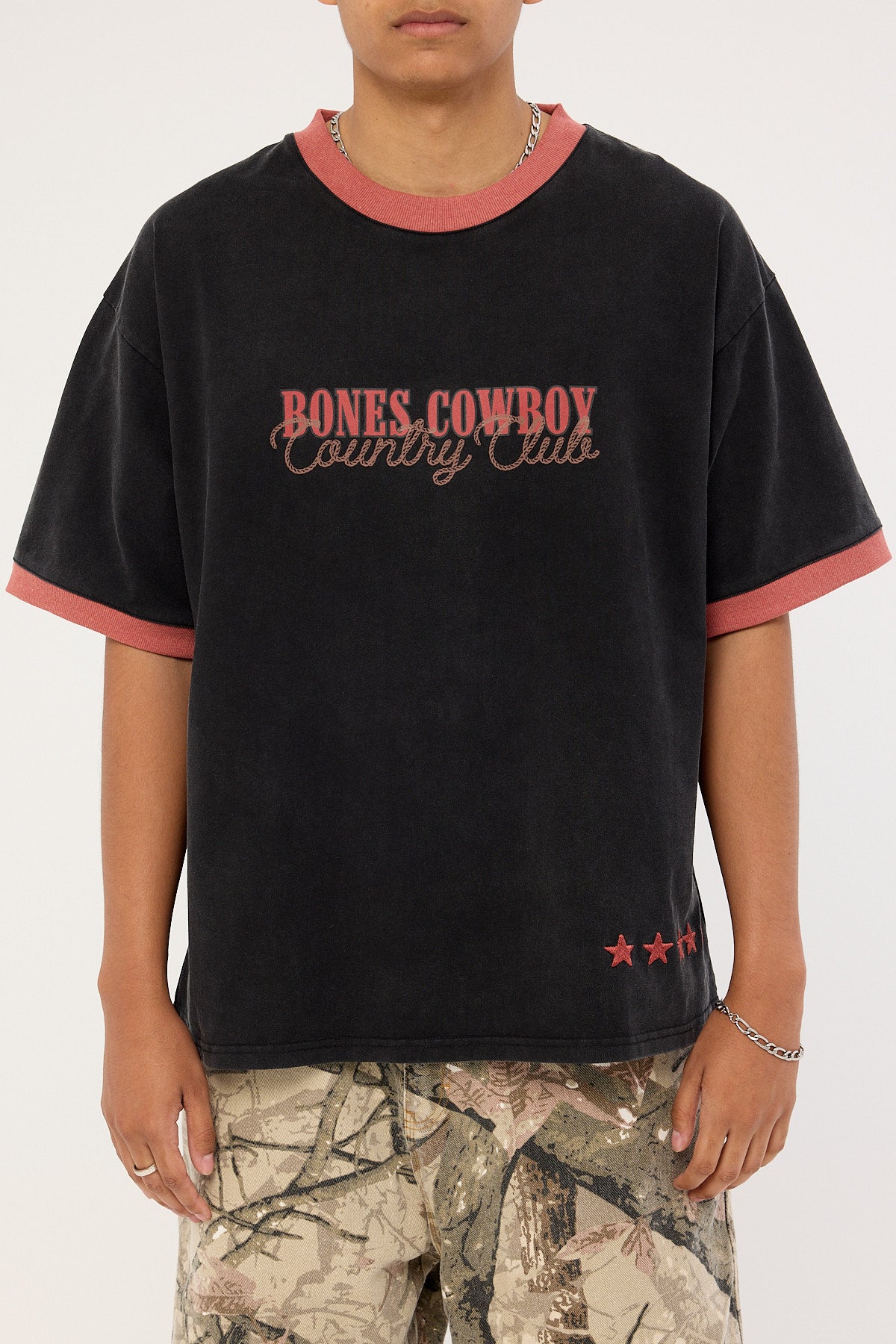 Billy Bones Club Country Club Oversized Ringer Tee Washed Black - Image 9