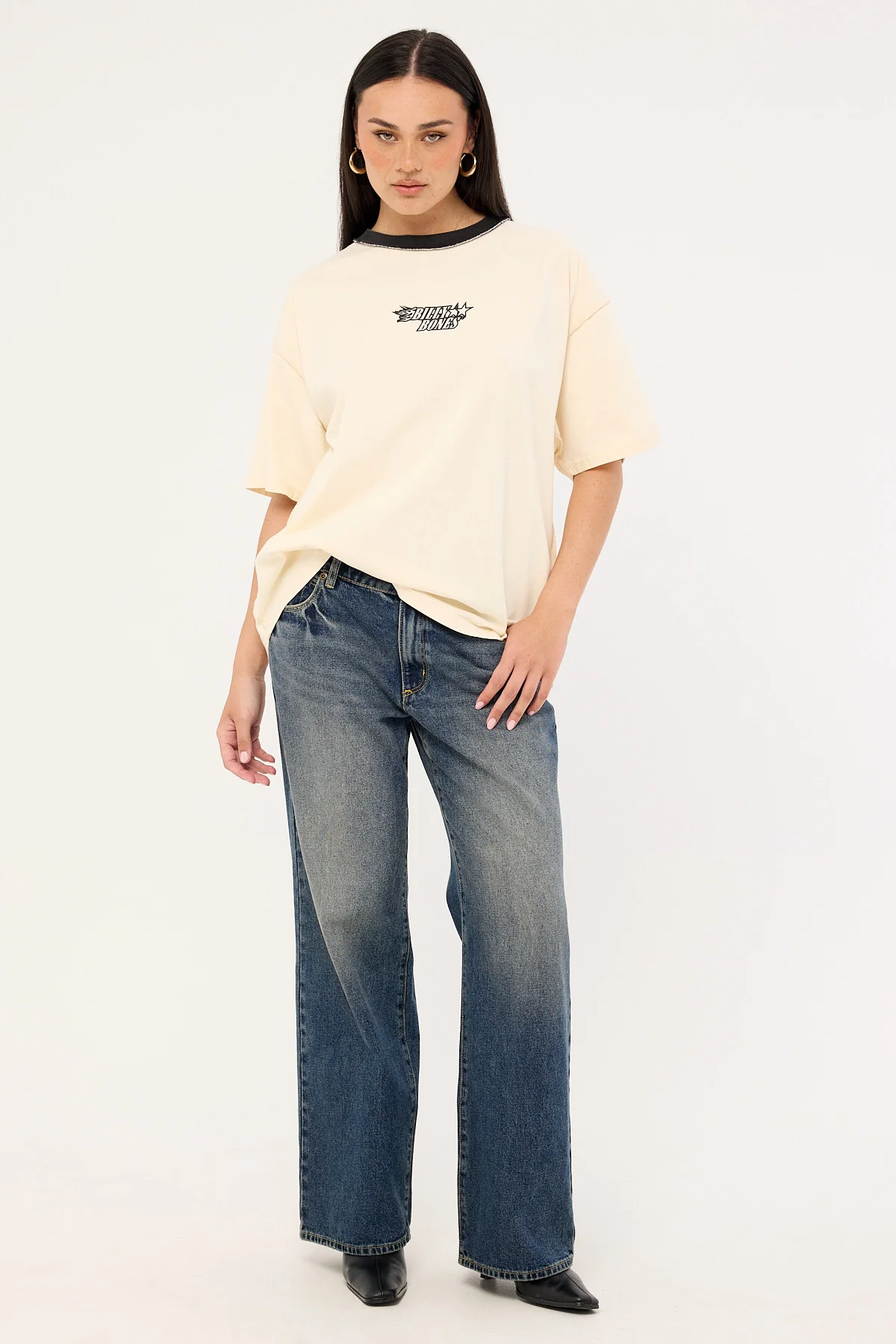 Billy Bones Club Flames Oversized Tee Cream - Image 5
