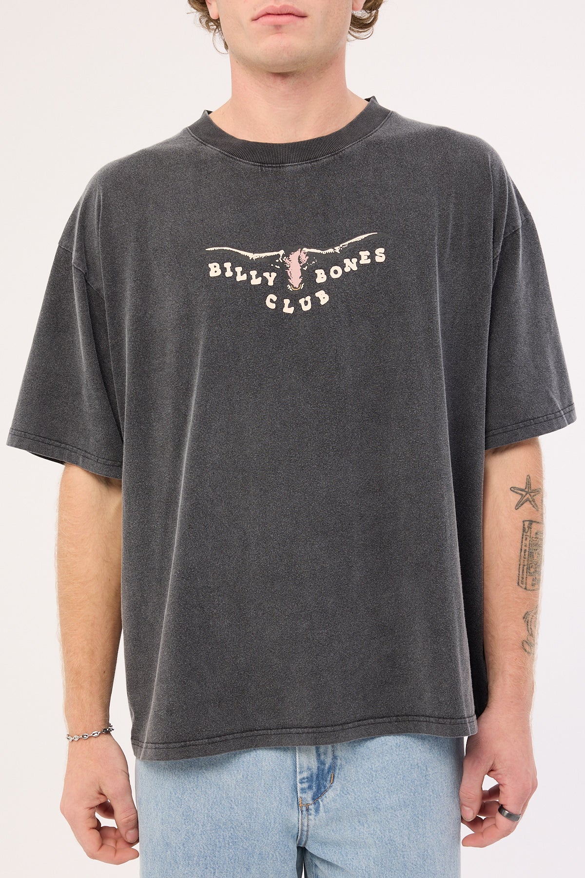 Billy Bones Club Flash Club 4.0 Oversized Boxy Tee Washed Black - Image 9