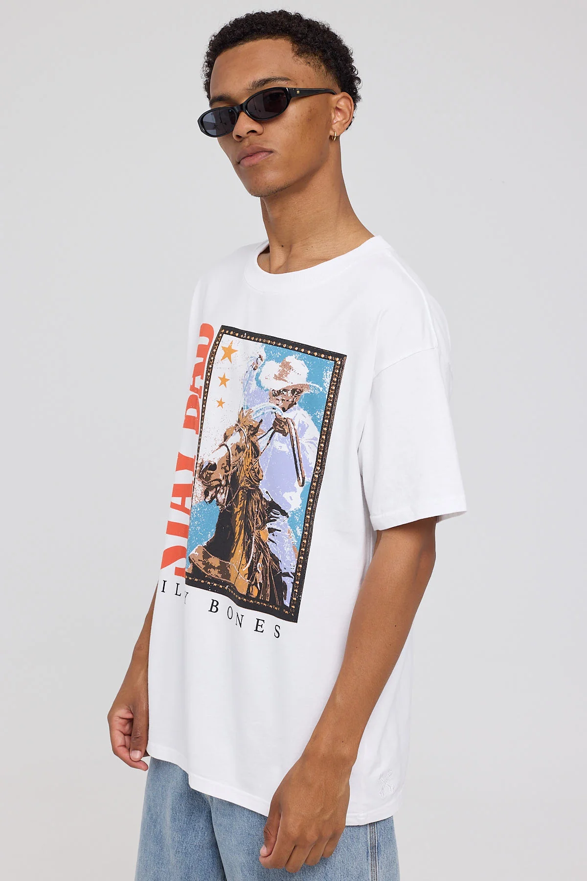 Billy Bones Club Horse Back Stamp Tee Vintage White - Image 3