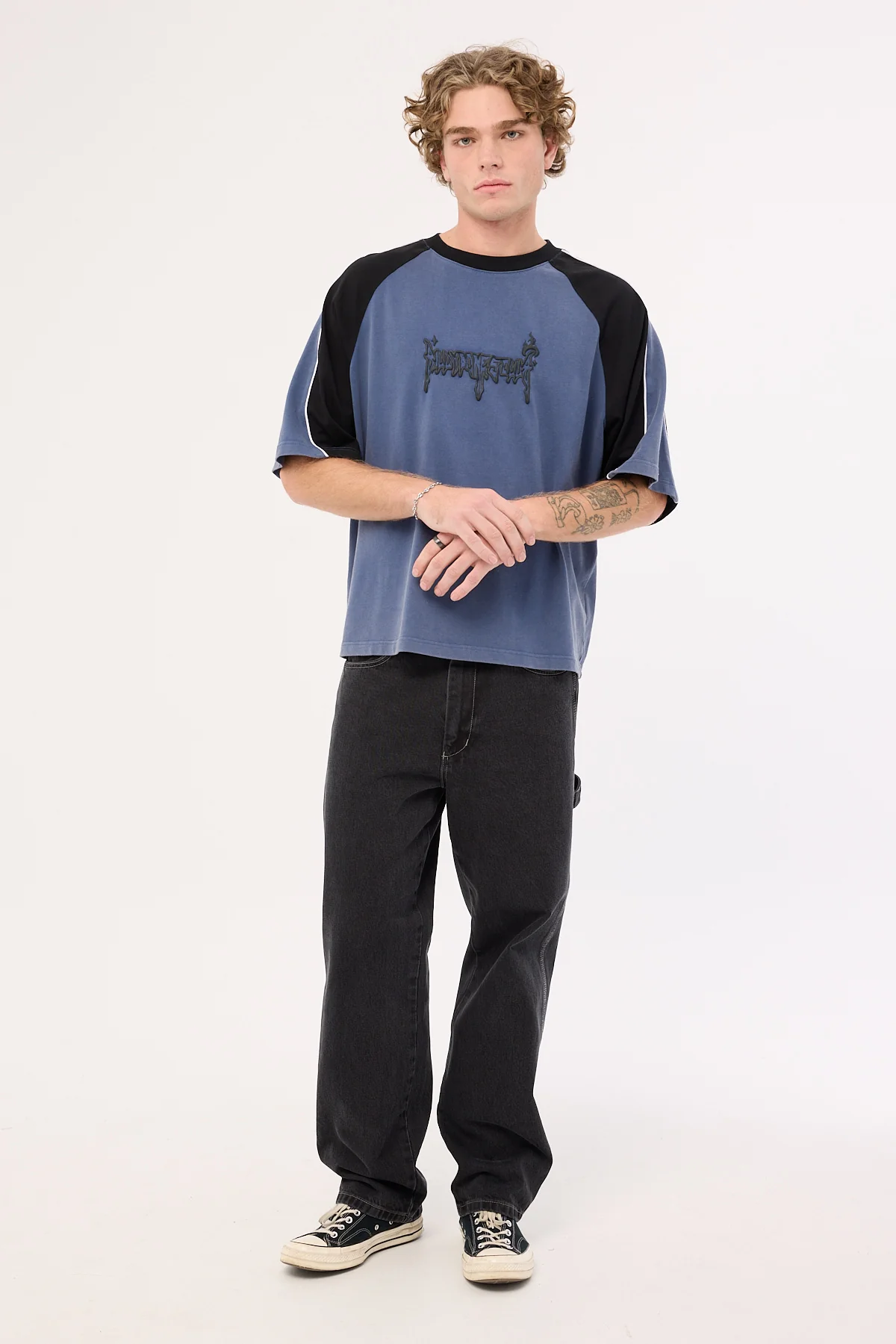 Billy Bones Club Small Steps Panel Boxy Tee Blue - Image 4