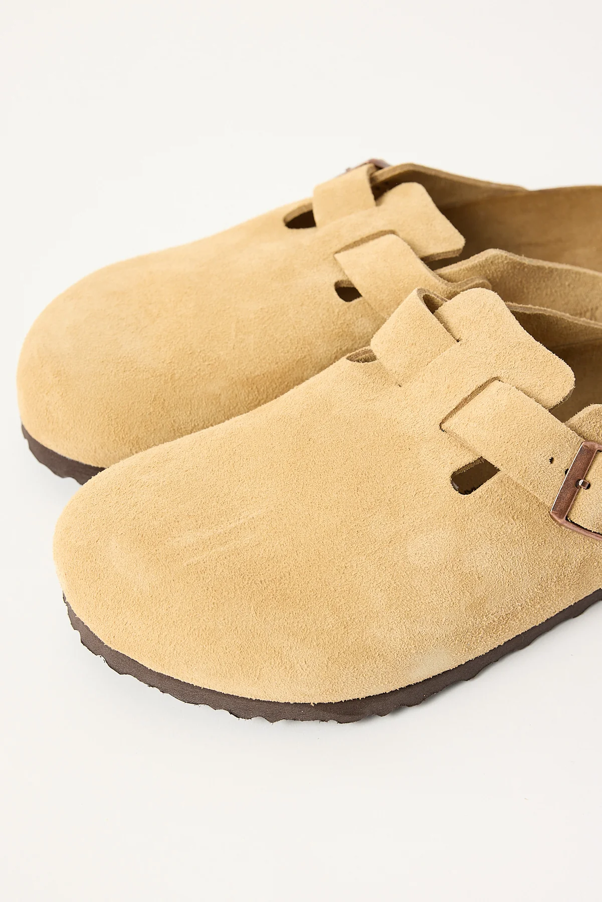Birkenstock Boston Suede Leather Regular Latte Cream - Image 3
