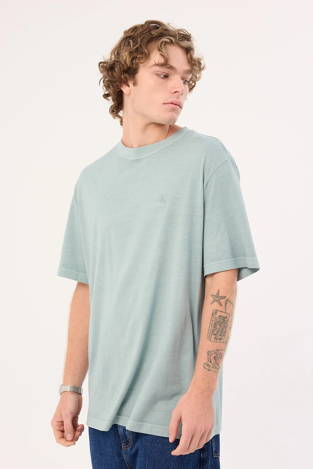 Calvin Klein Washed Puff Print Tee Lead - Image 4