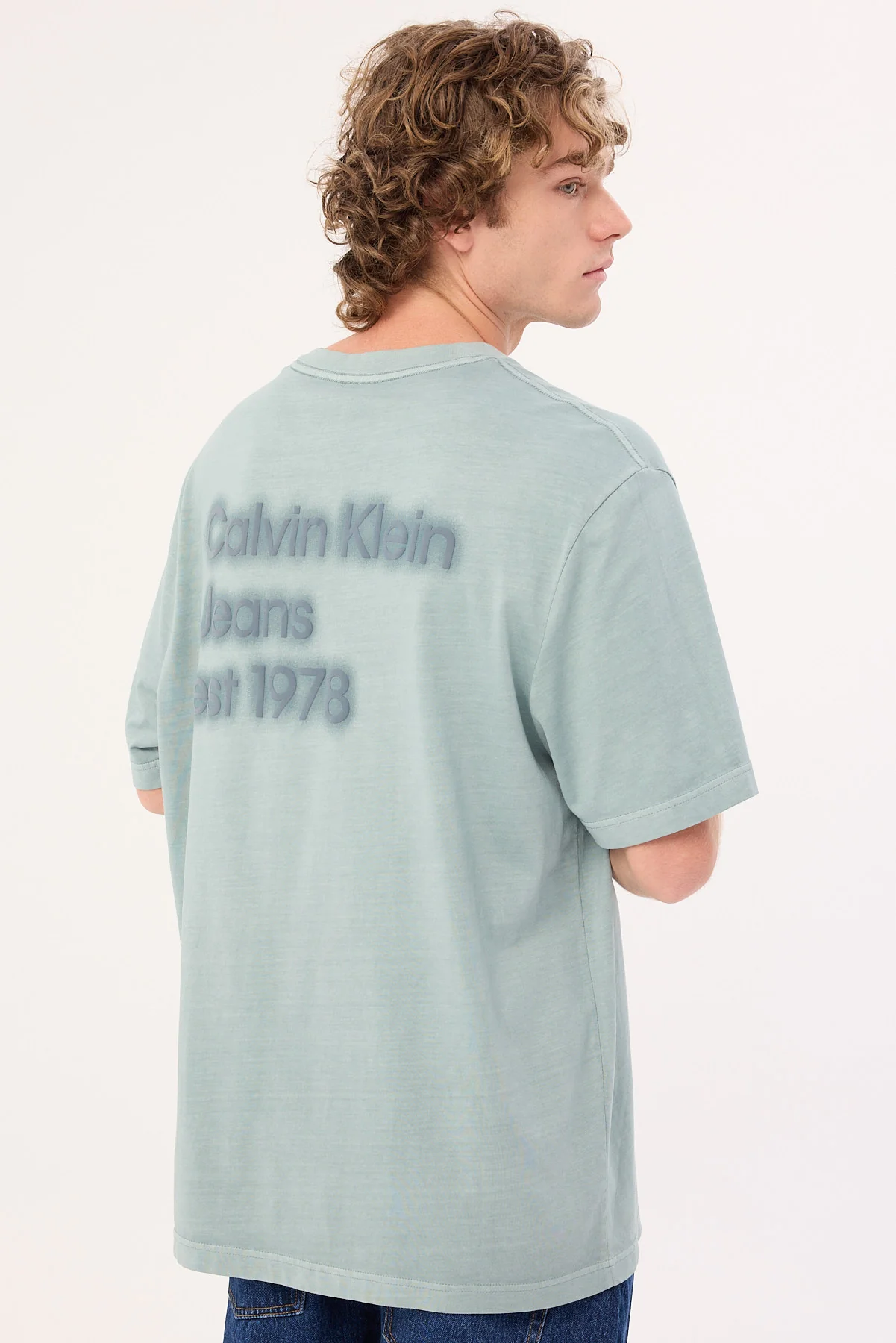 Calvin Klein Washed Puff Print Tee Lead - Image 5