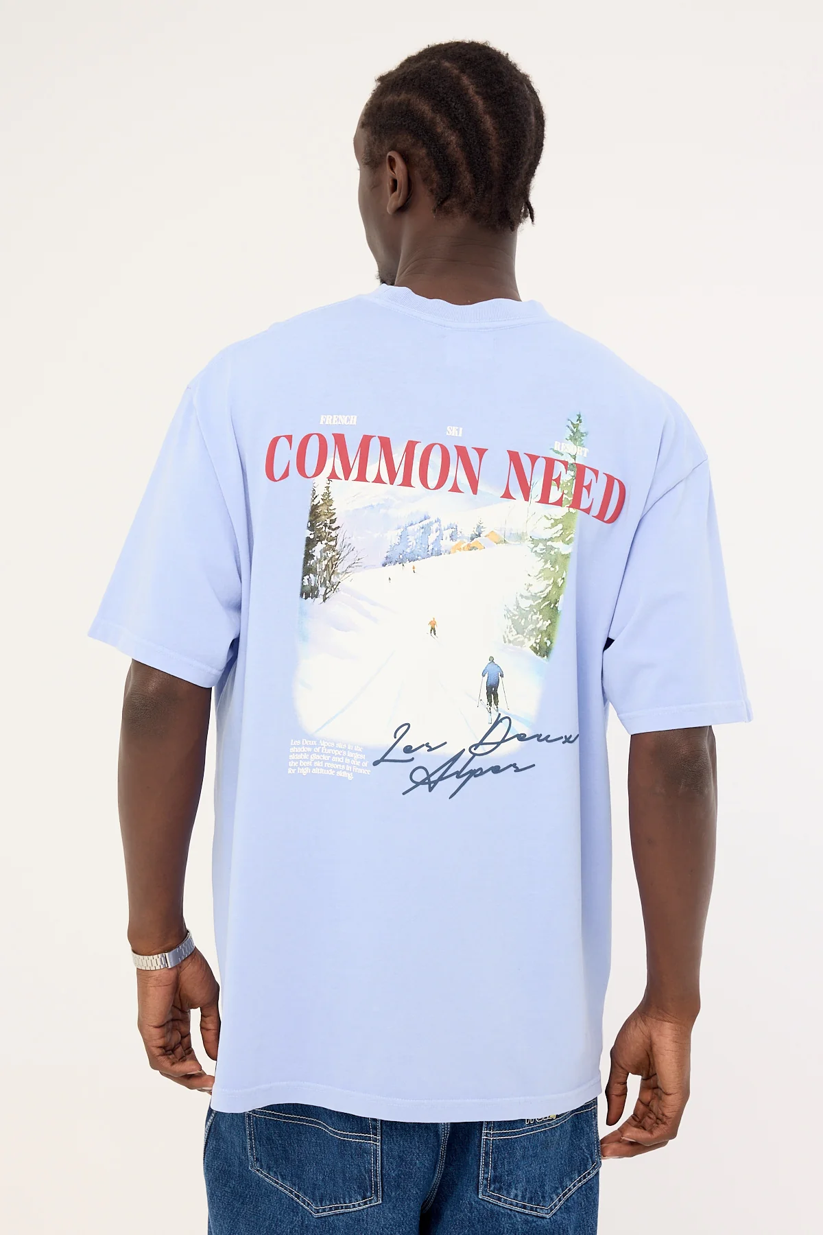 Common Need Alps Heavyweight Boxy Tee Washed Jacaranda - Image 2