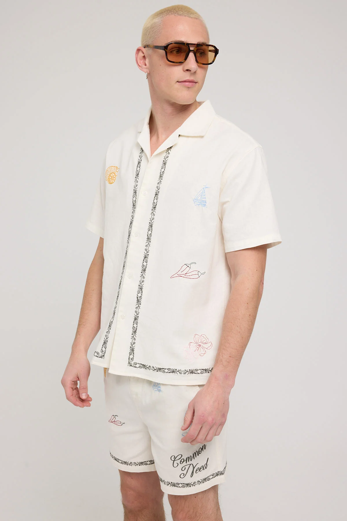 Common Need Amalfi Embroidered Short Ecru - Image 3