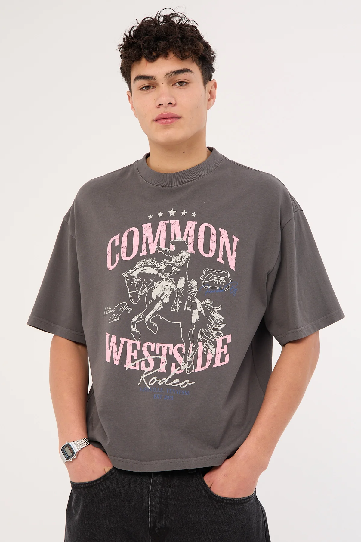 Common Need Buckshot Cropped Heavyweight Easy Tee Washed Black