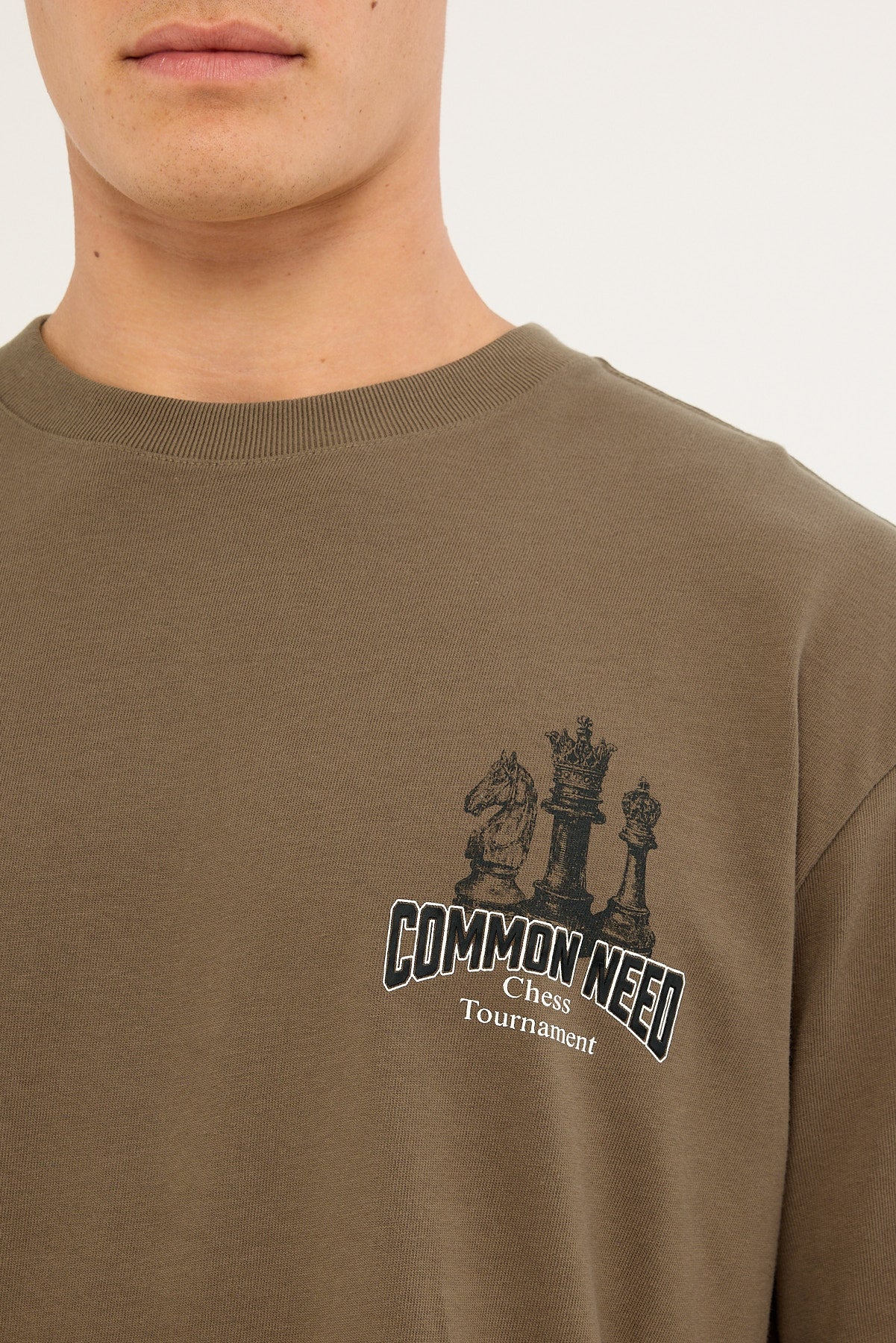 Common Need Checkmate Heavyweight Boxy Tee Brown - Image 5