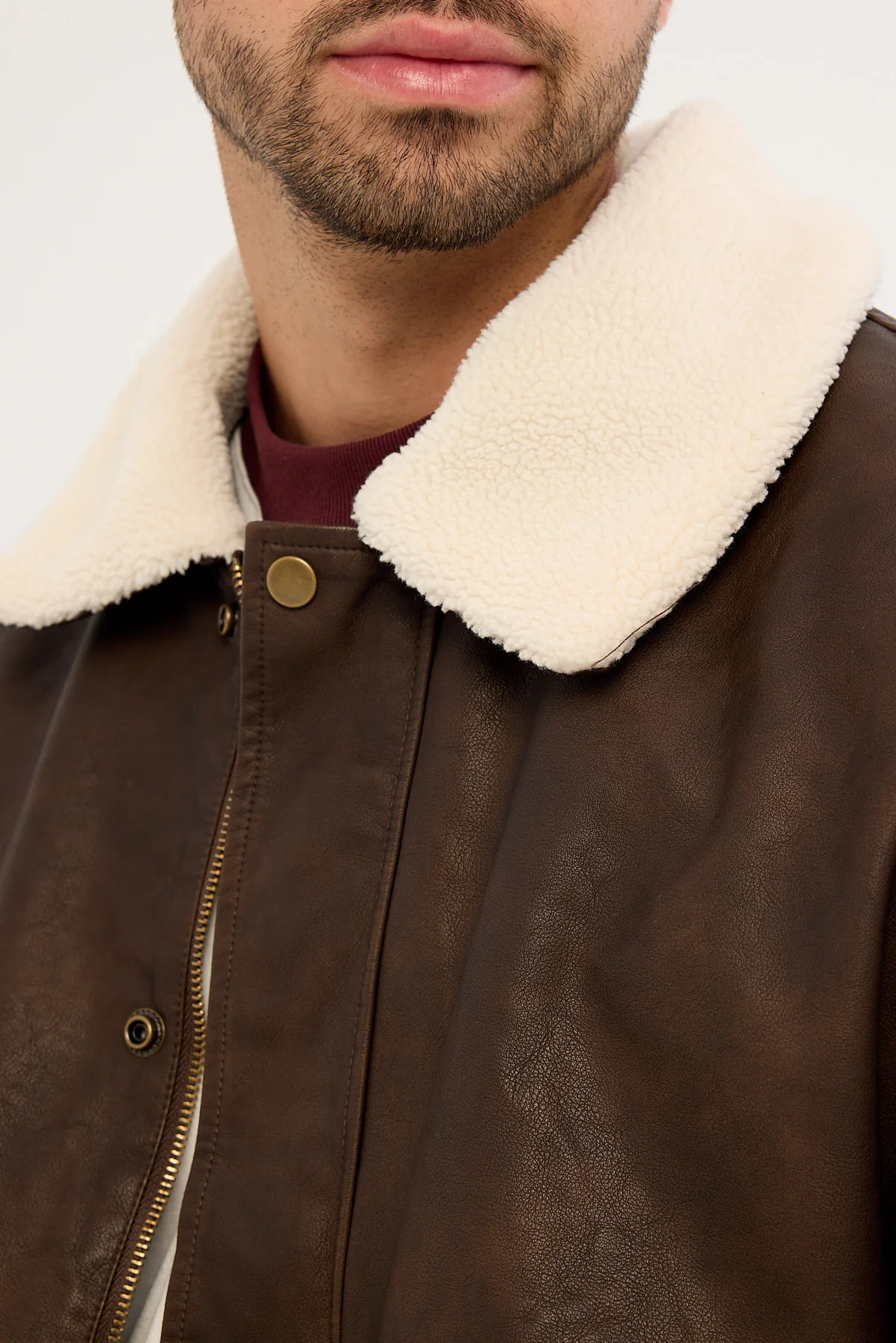 Common Need Claremont Bomber Jacket Dark Washed Brown - Image 3