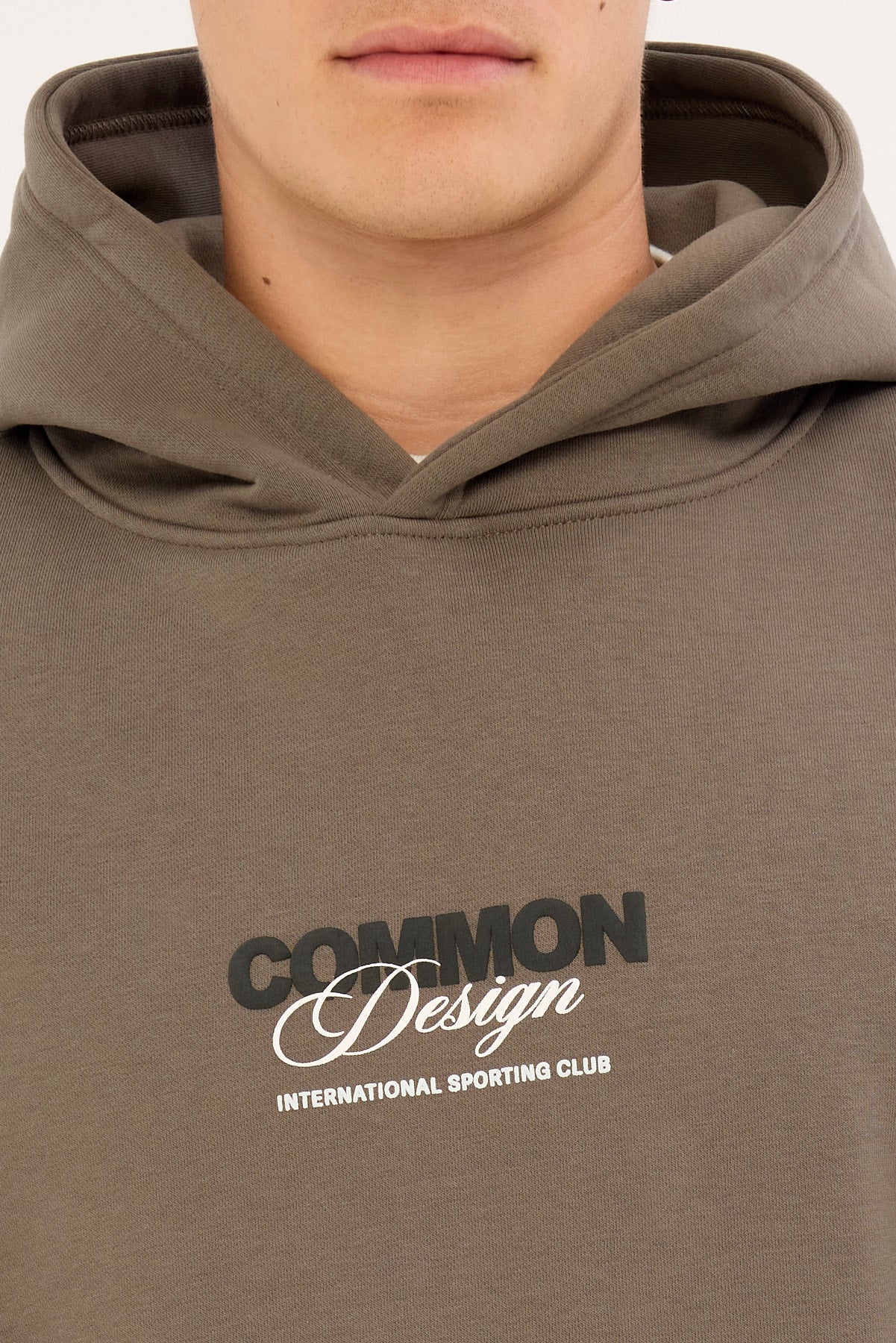 Common Need Compose Boxy Hoodie Brown - Image 4