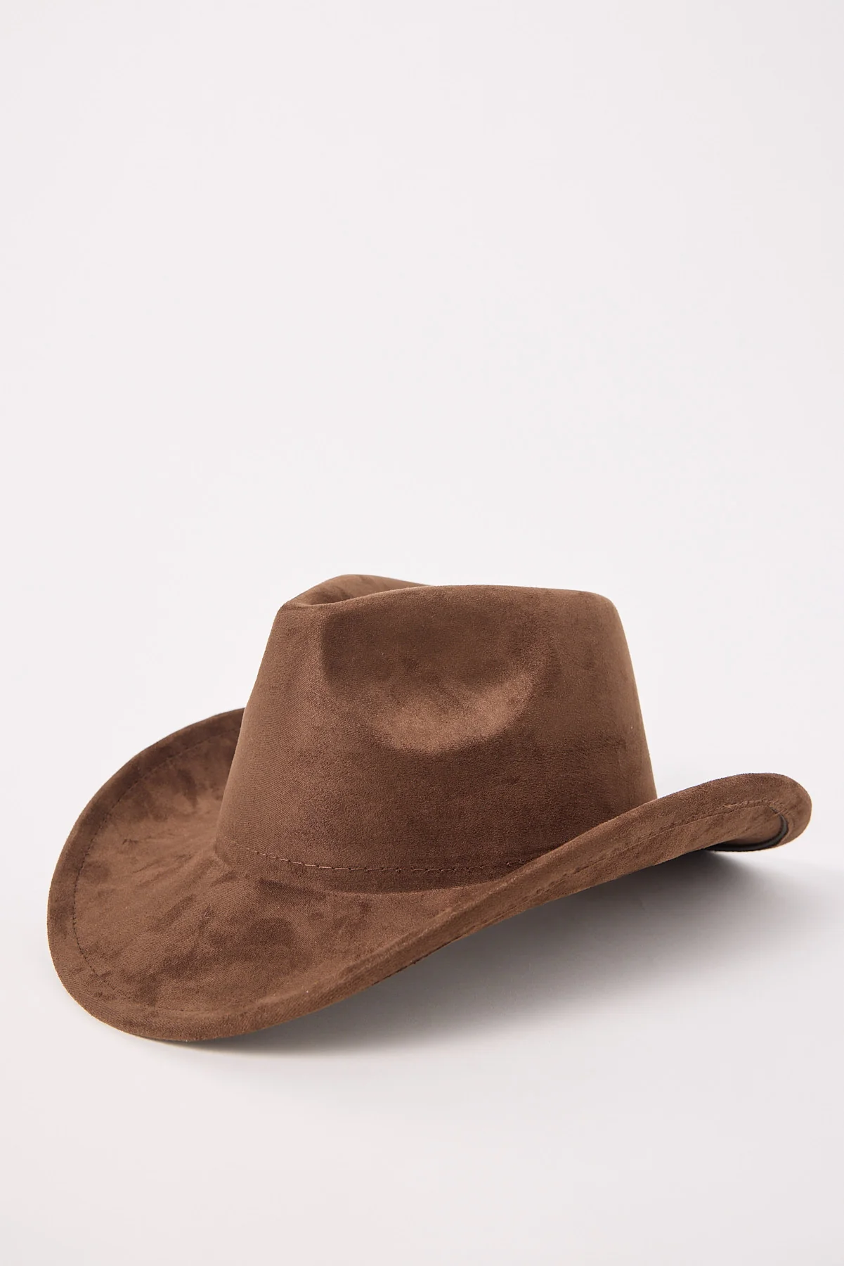 Common Need Faux Suede Cowboy Hat Brown - Image 2
