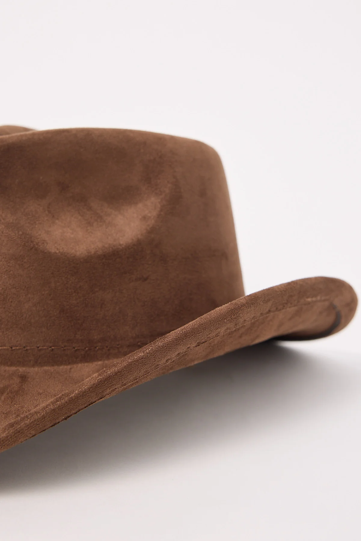 Common Need Faux Suede Cowboy Hat Brown - Image 4
