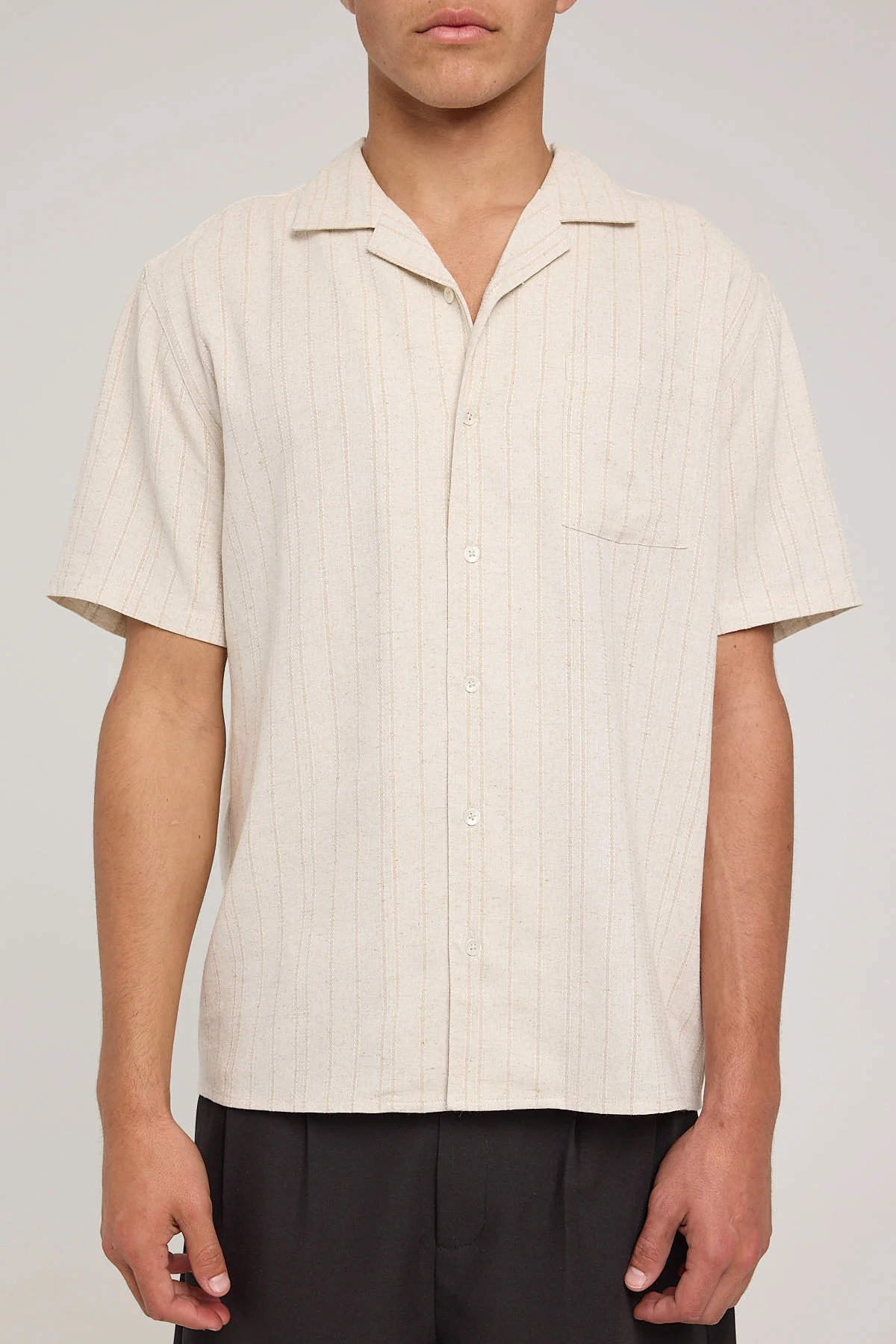 Common Need Hampton Resort Shirt Natural Stripe - Image 7