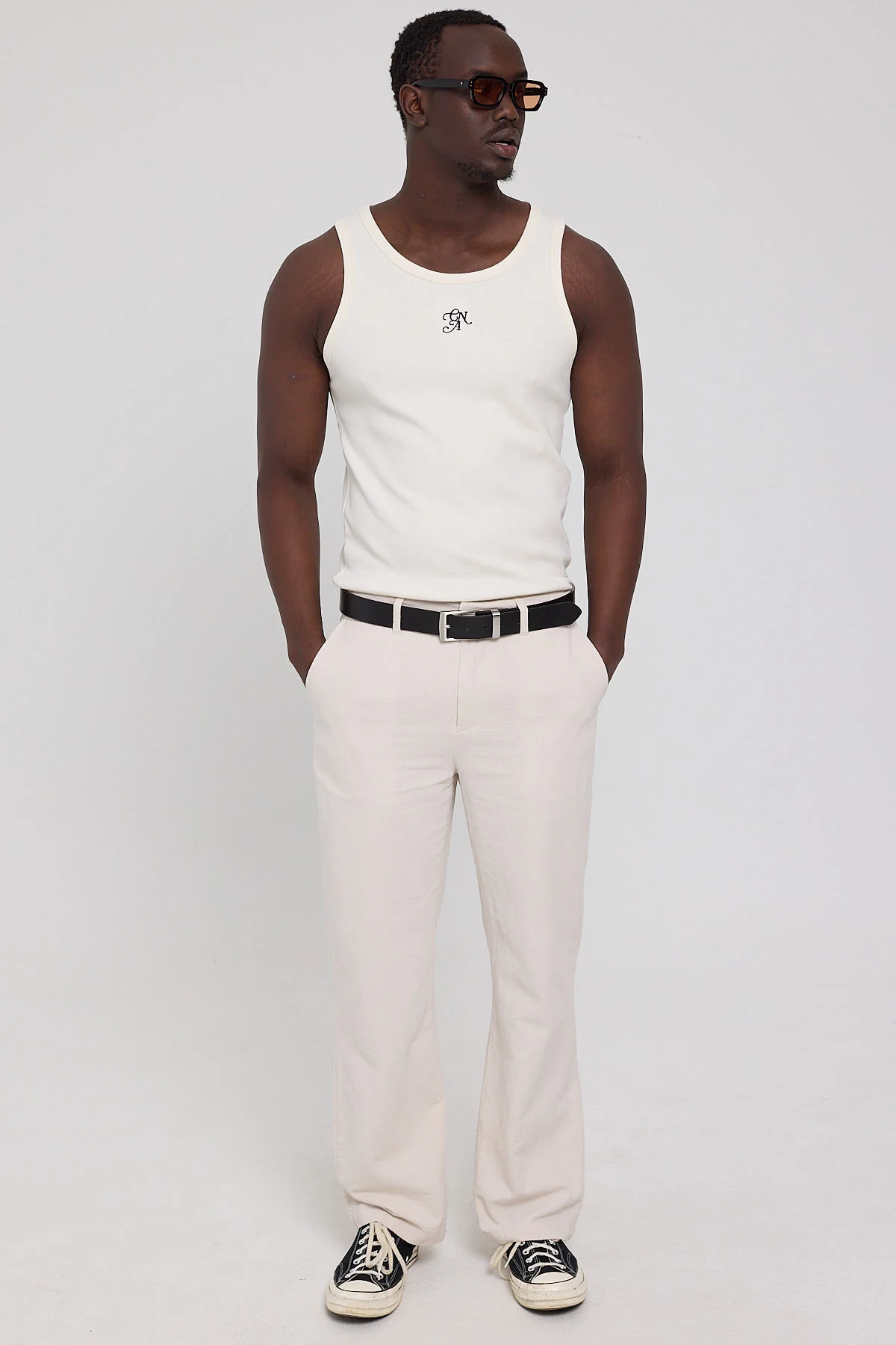 Common Need Heirloom Scoop Neck Singlet Tank Cloud White - Image 2