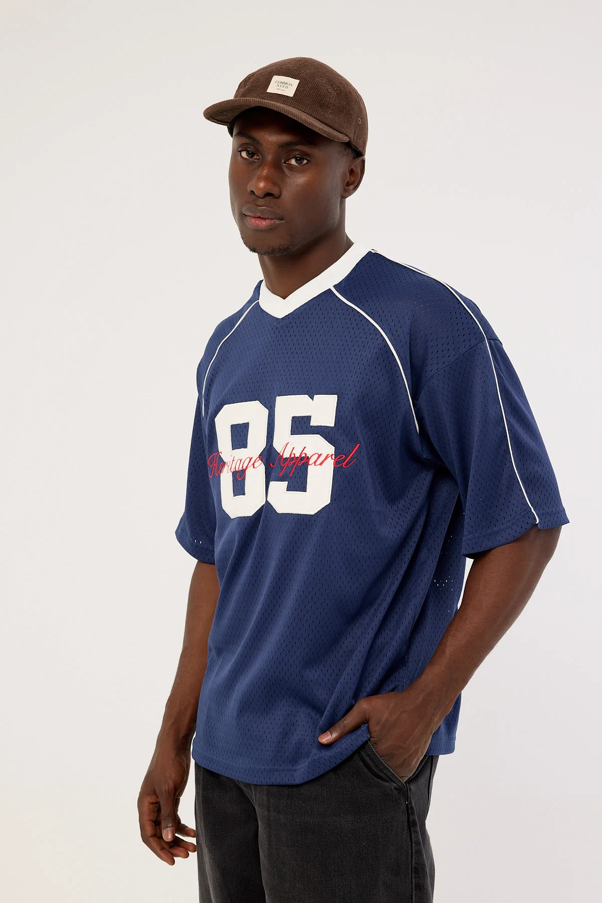 Common Need Jackson V-Neck Jersey Navy - Image 3