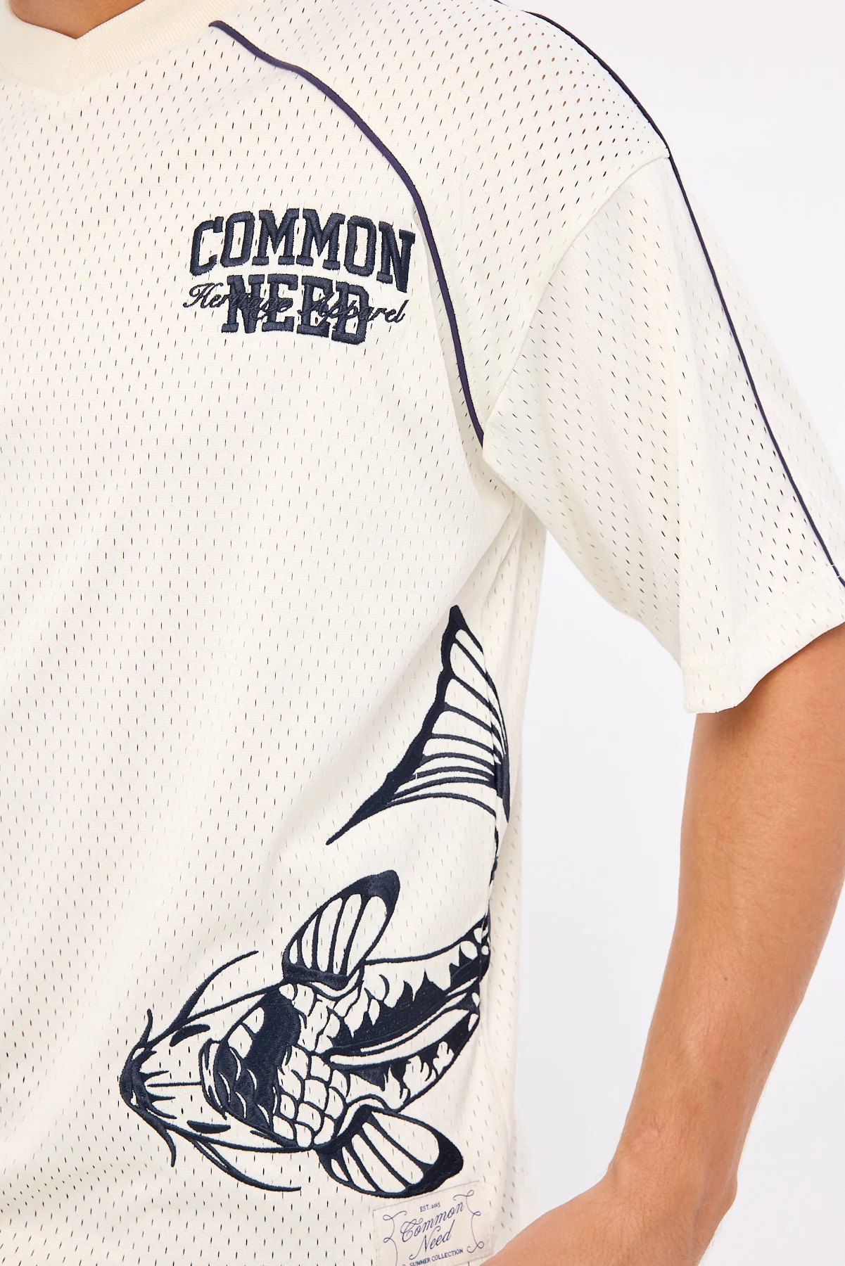 Common Need Koi Fish V-Neck Jersey Off White - Image 6