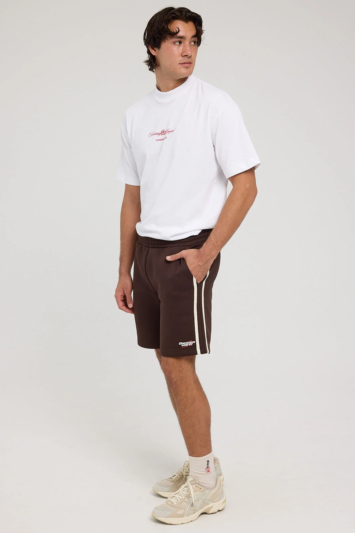 Common Need League Sweat Short Dark Brown - Image 2
