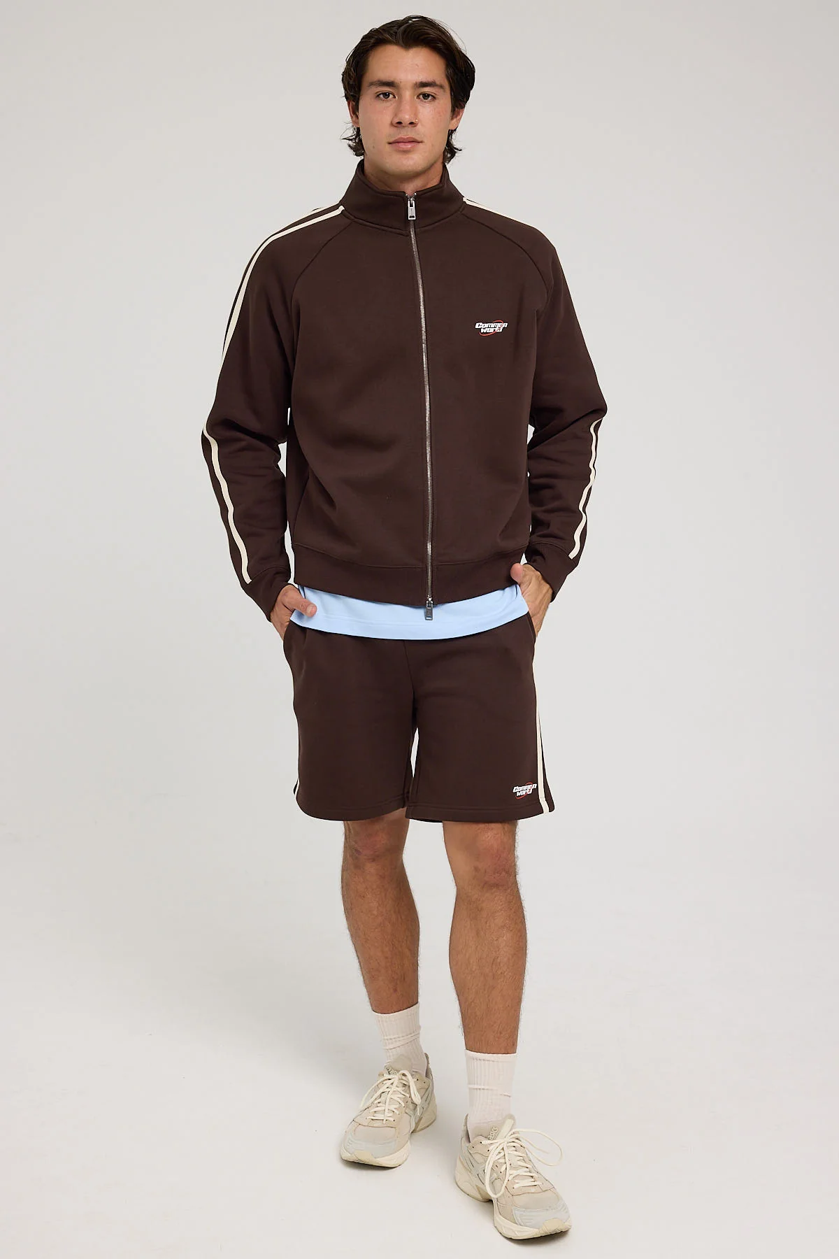 Common Need League Zip Up Sweater Dark Brown - Image 2
