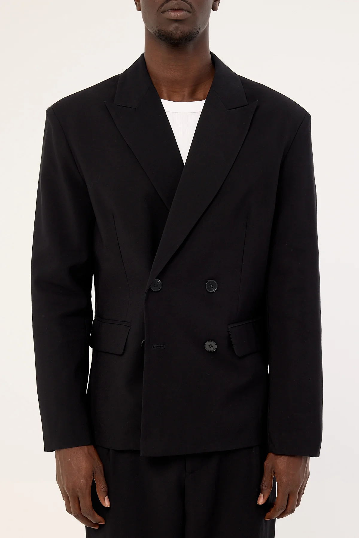Common Need Leo Double Breasted Relaxed Blazer Black - Image 7