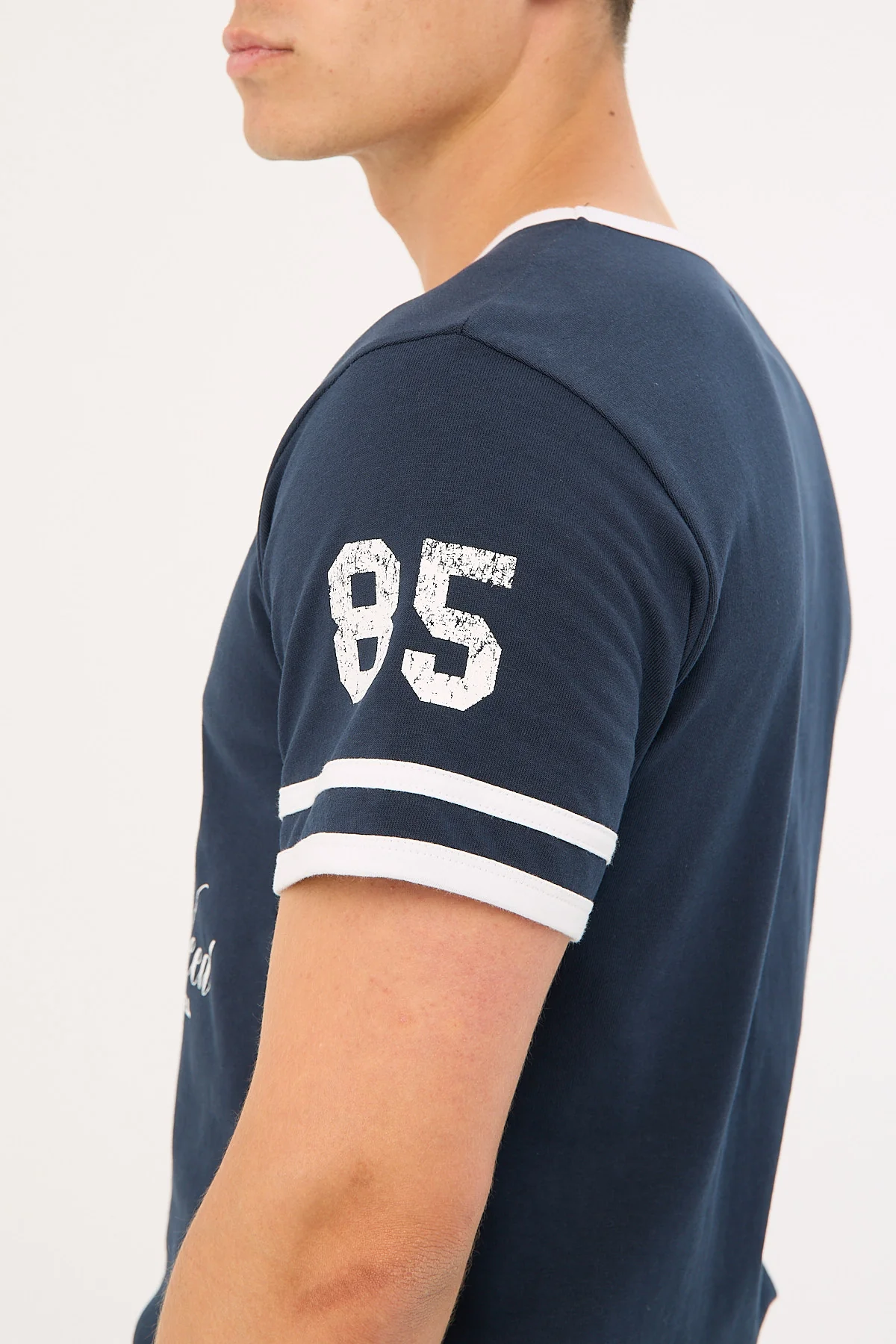 Common Need Montana Shrunken Ringer Tee Navy - Image 6