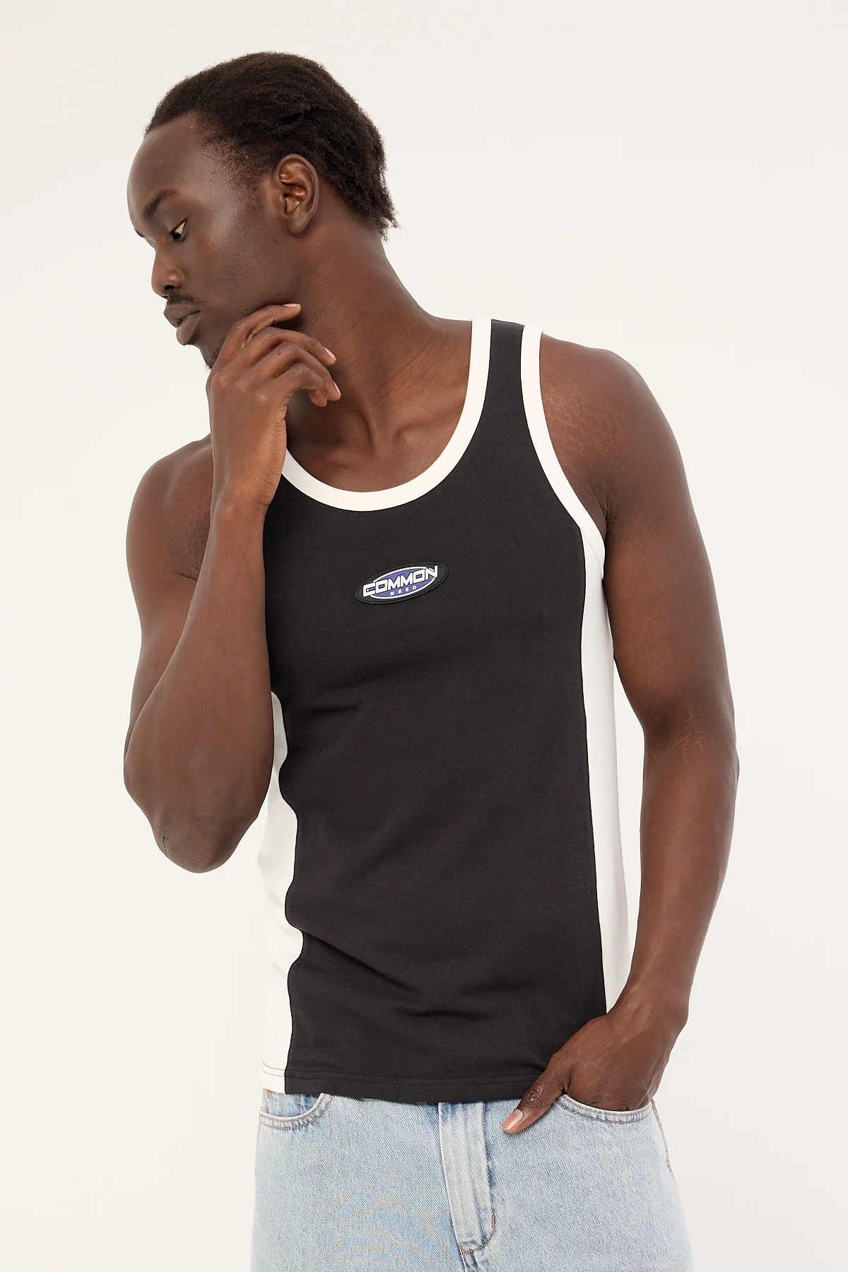 Common Need Oval Panel Singlet Washed Black - Image 3