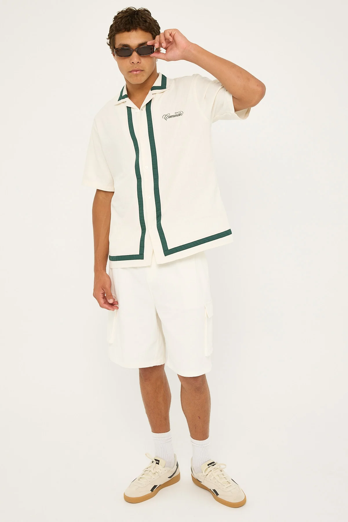 Common Need Poster Linen Bowling Resort Shirt Ecru - Image 2