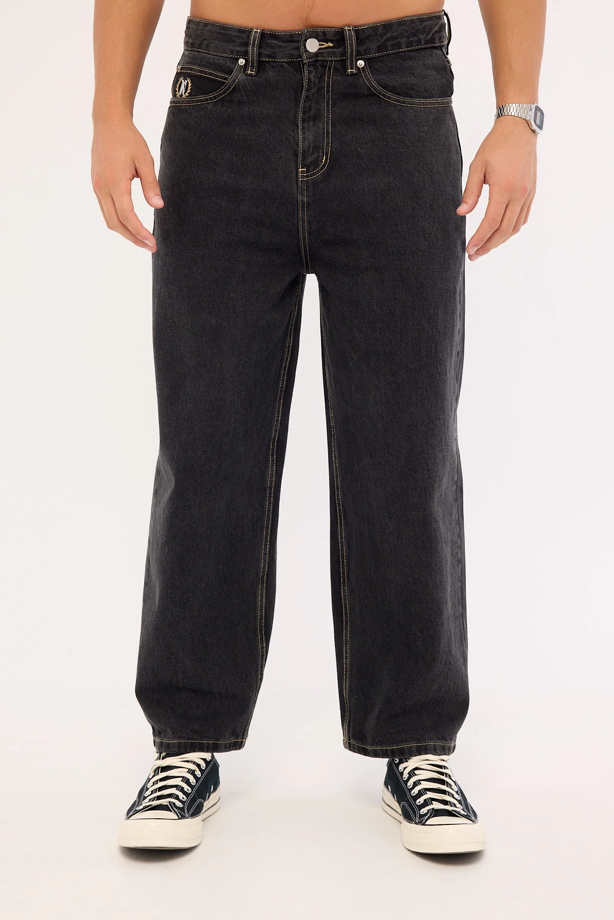 Common Need Refine Baggy Jean Washed Black - Image 8