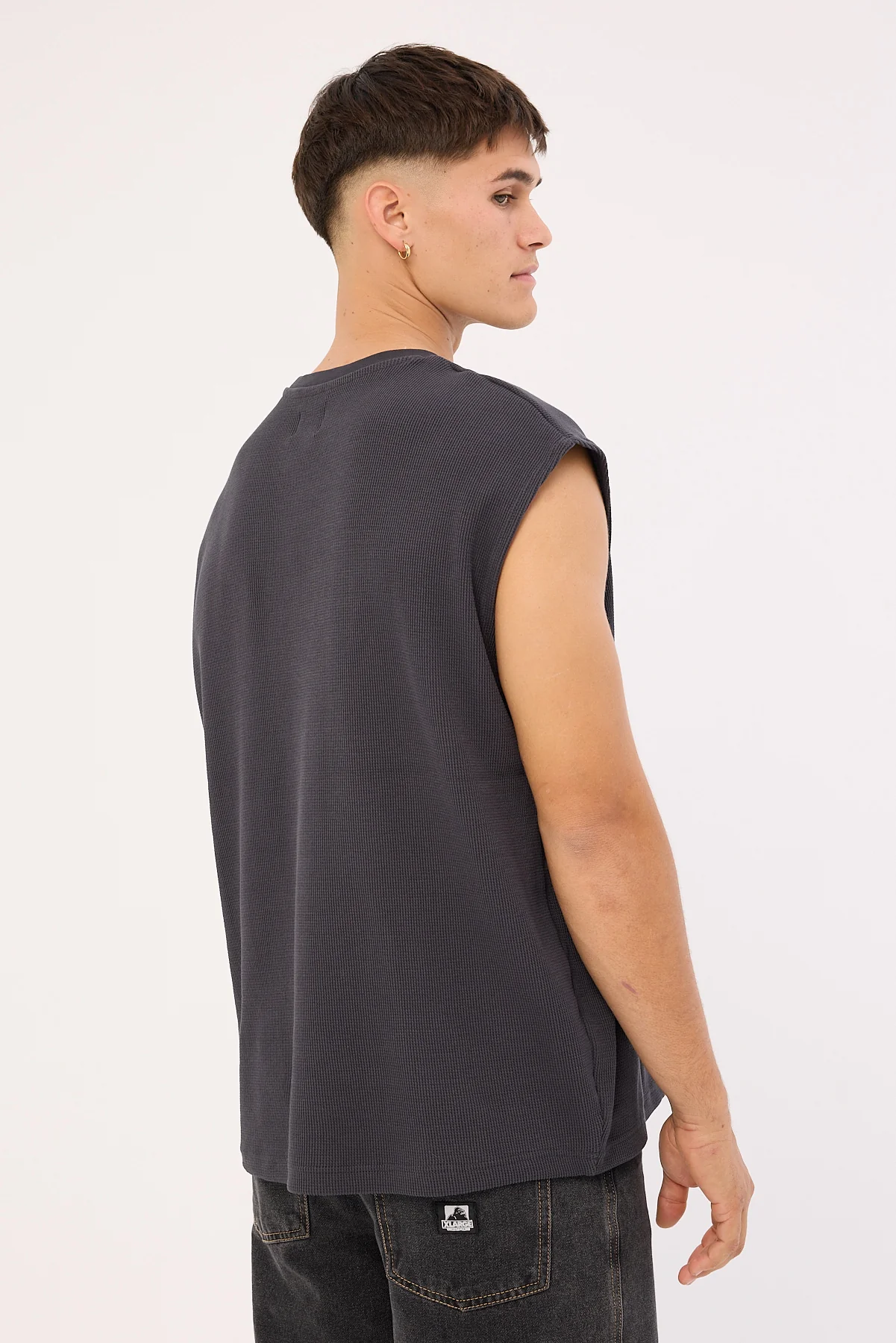 Common Need Refine Waffle Muscle Tank Asphalt - Image 6