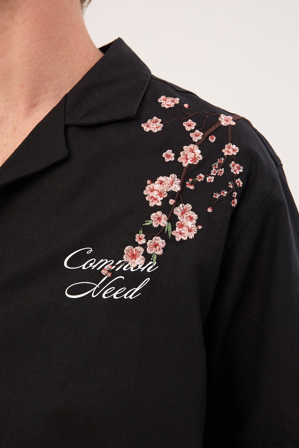 Common Need Sakura Resort Shirt Off Black - Image 7