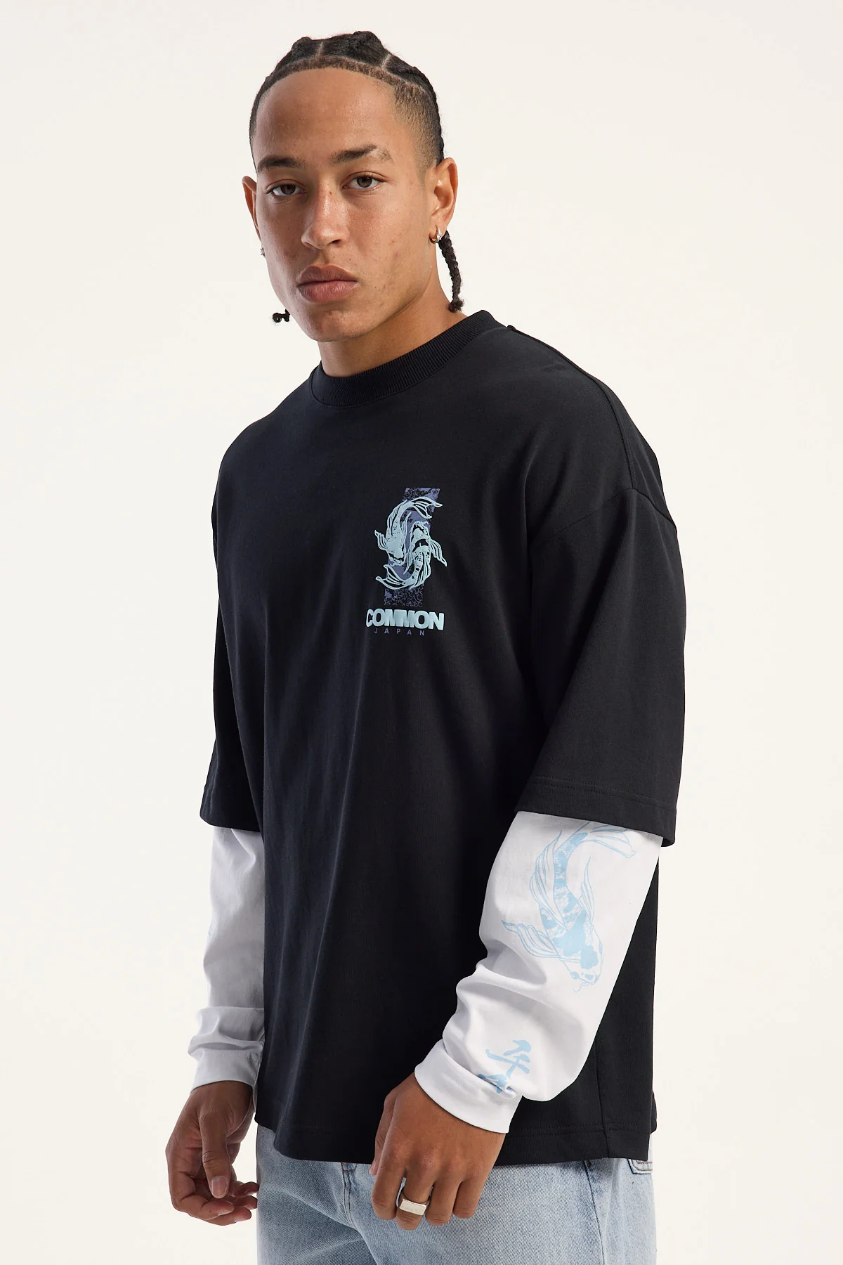Common Need Sumi Layered Long Sleeve Tee Black - Image 4