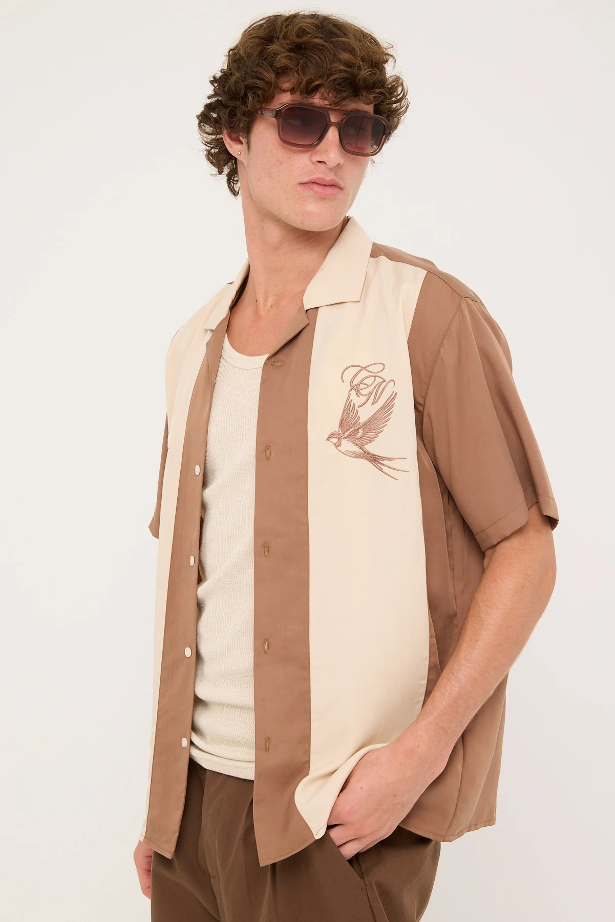 Common Need Tandem Resort Shirt Brown - Image 5