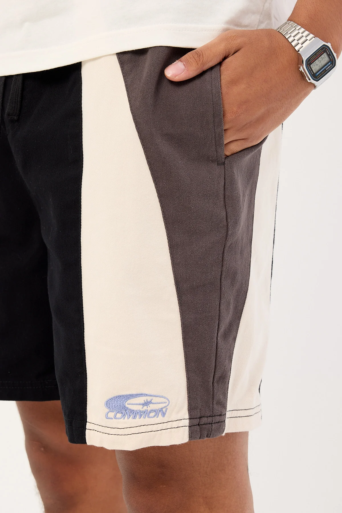 Common Need Tide Elastic Waist Short Black/Grey/White - Image 6