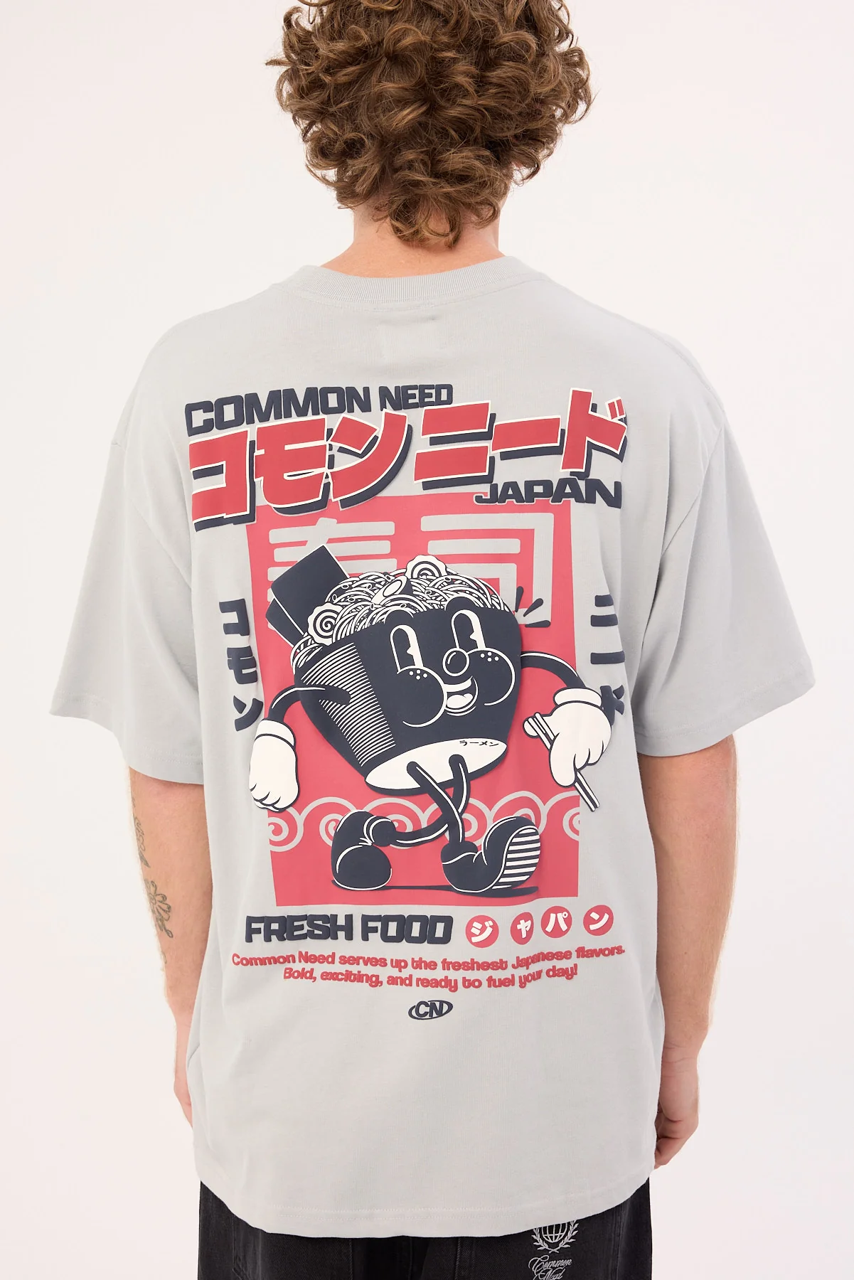 Common Need Tonkotsu Heavyweight Boxy Tee Grey - Image 7