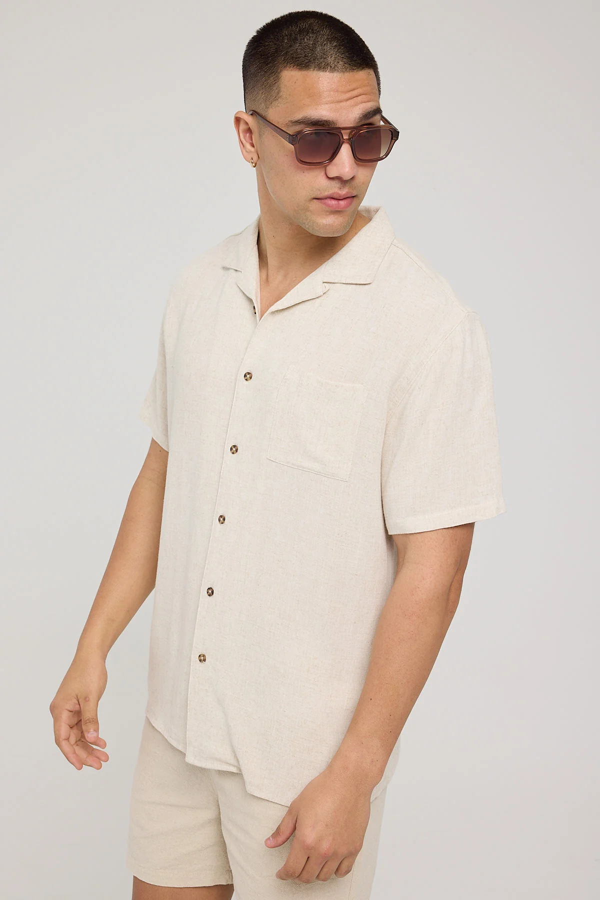 Common Need Truth Resort Collar Shirt Oatmeal - Image 3