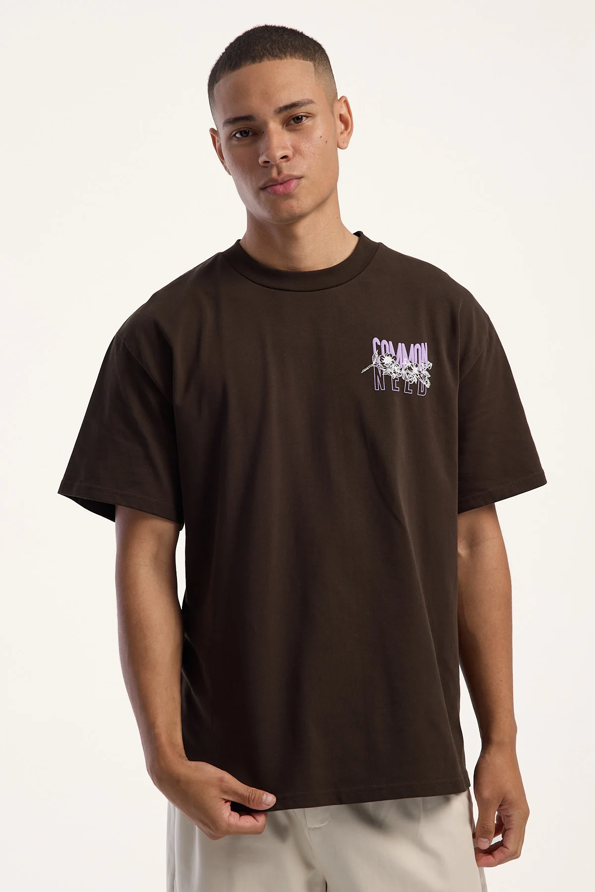 Common Need Urbanbloom Heavyweight Relaxed Tee Dark Choc - Image 3