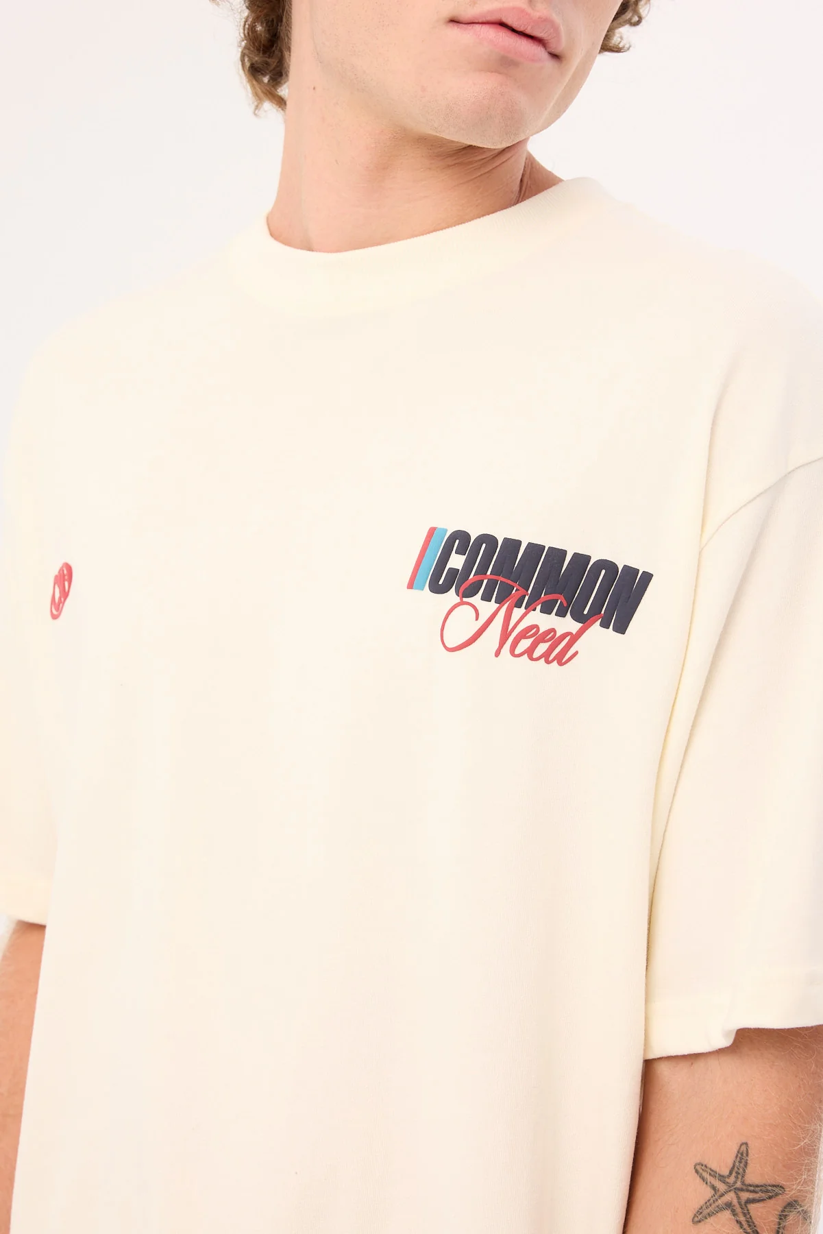 Common Need Vector Brushed Boxy Tee Ecru - Image 5