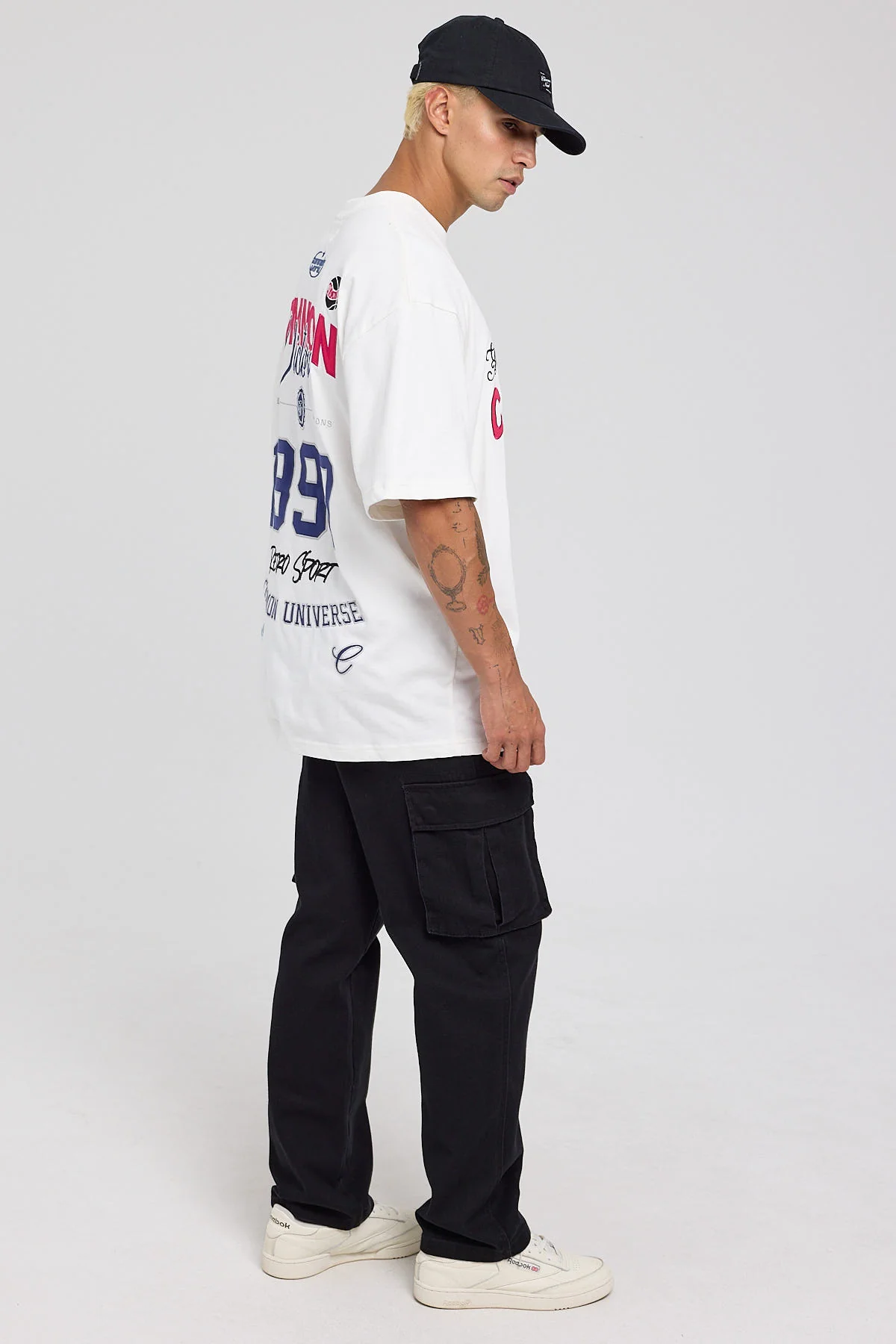 Common Need Vinyl Cargo Pant Washed Black - Image 3