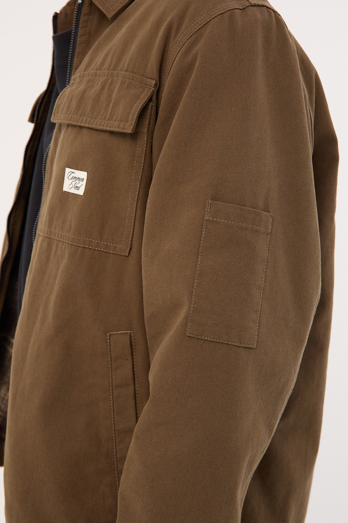 Common Need Walter Zip Thru Work Jacket Olive Green - Image 6