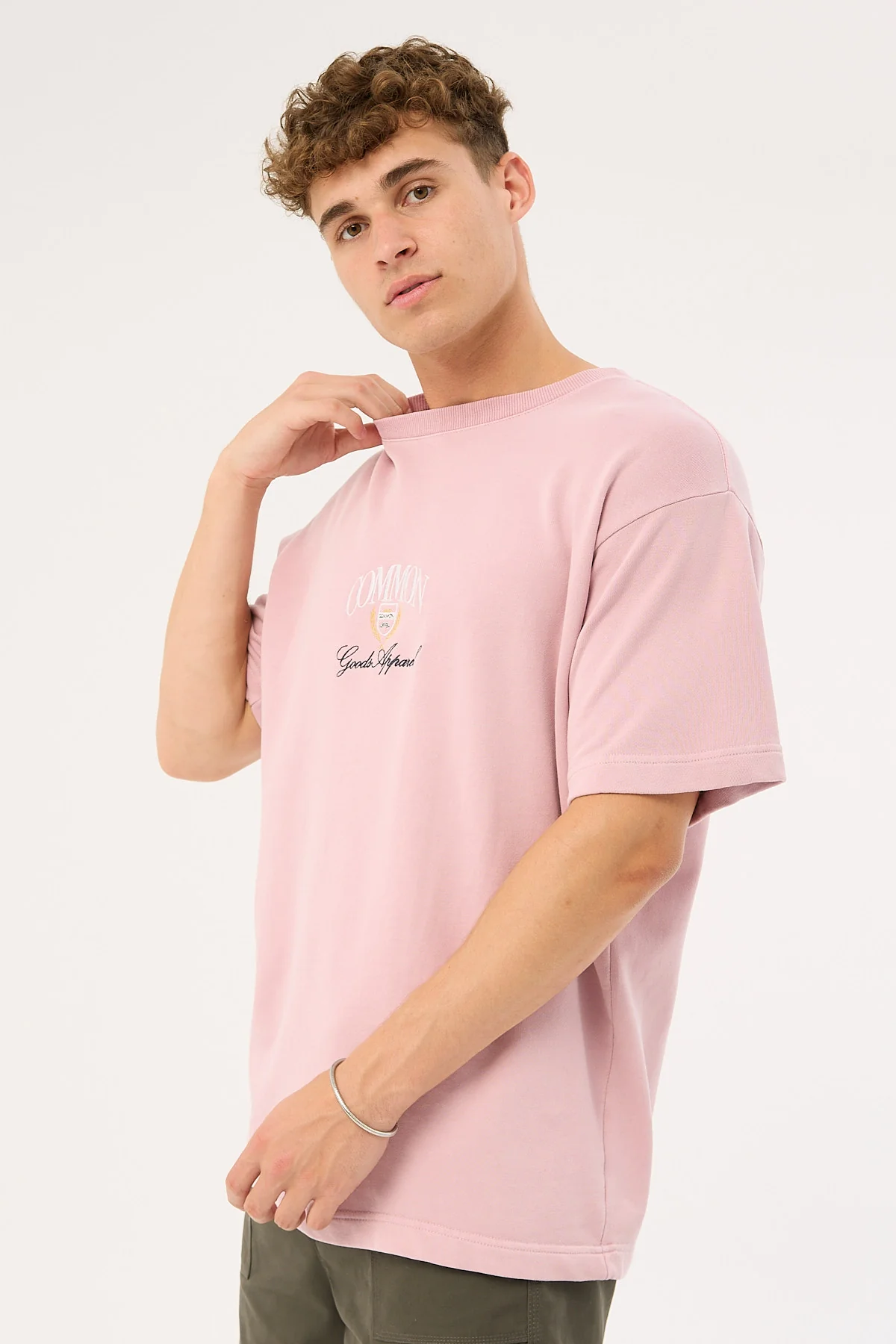 Common Need Whitaker Loopback Boxy Tee Washed Mauve - Image 3