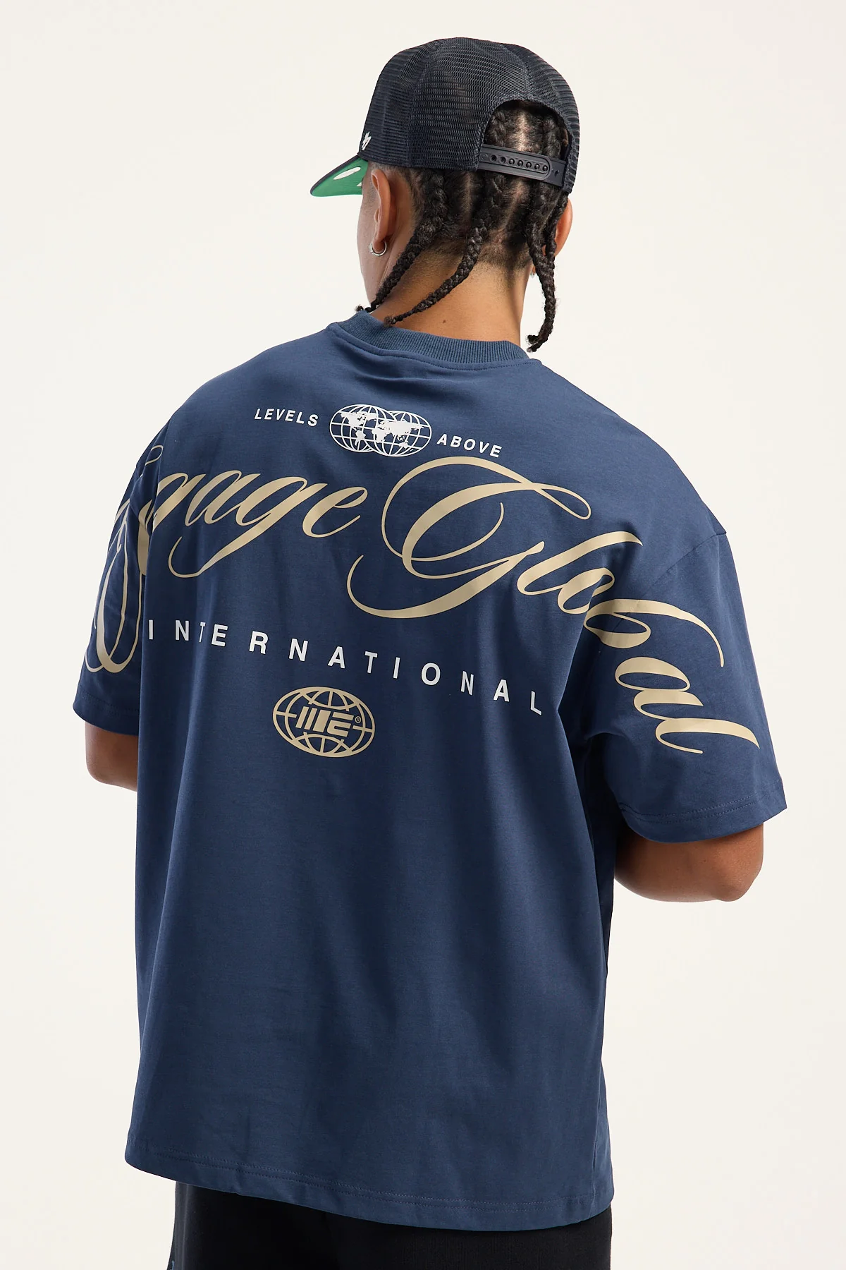 Engage Global Script Tee Navy