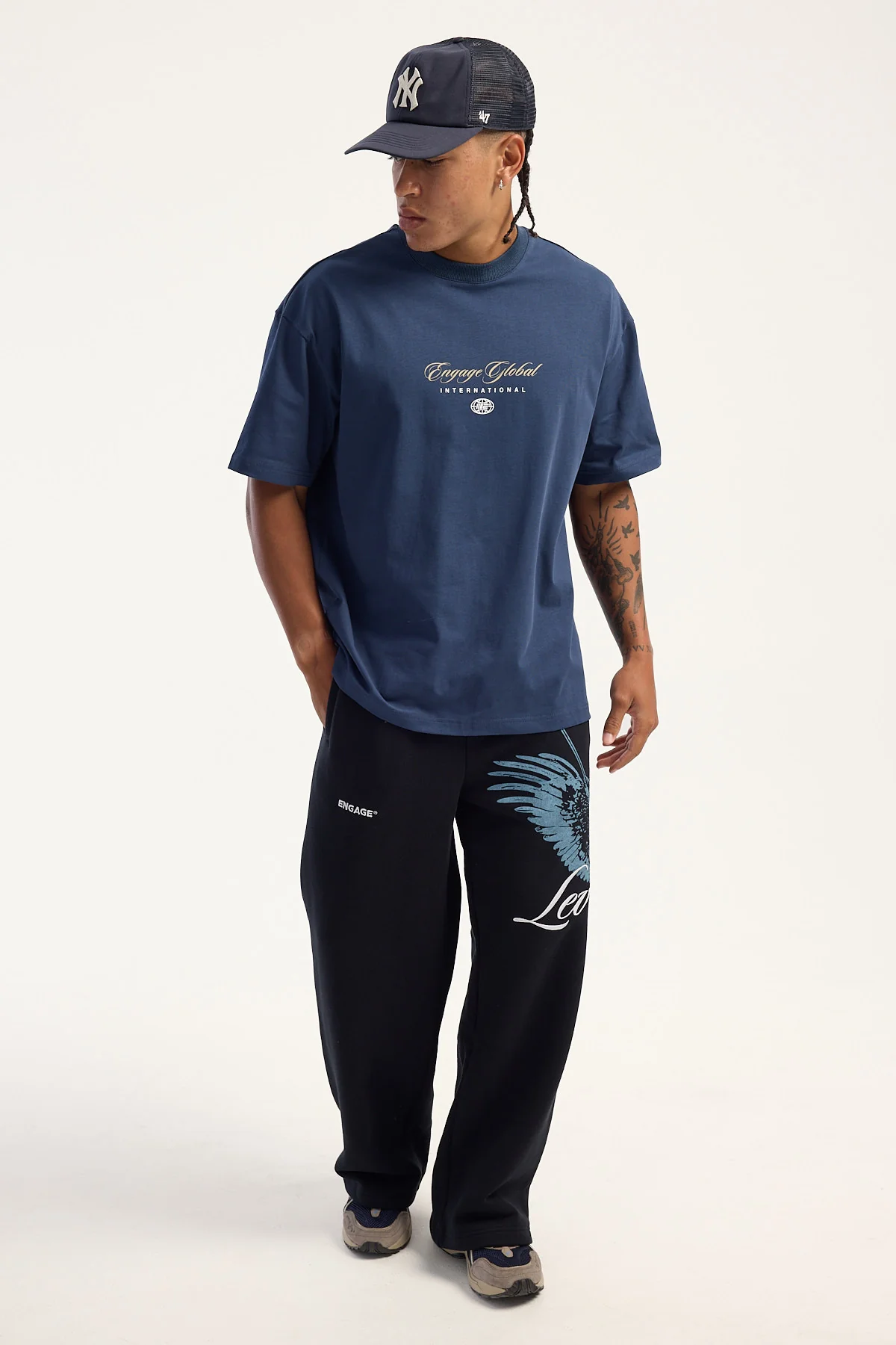 Engage Global Script Tee Navy - Image 2