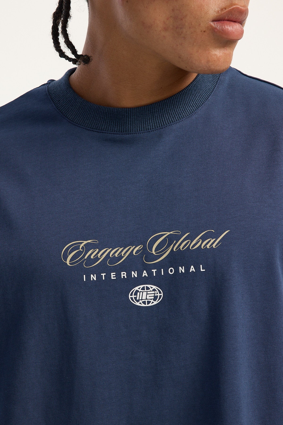 Engage Global Script Tee Navy - Image 4