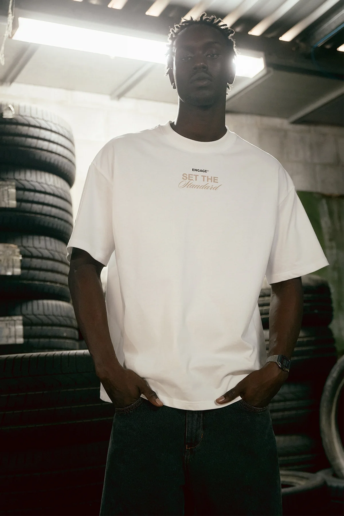Engage Set The Standard Oversized Tee Off White - Image 2